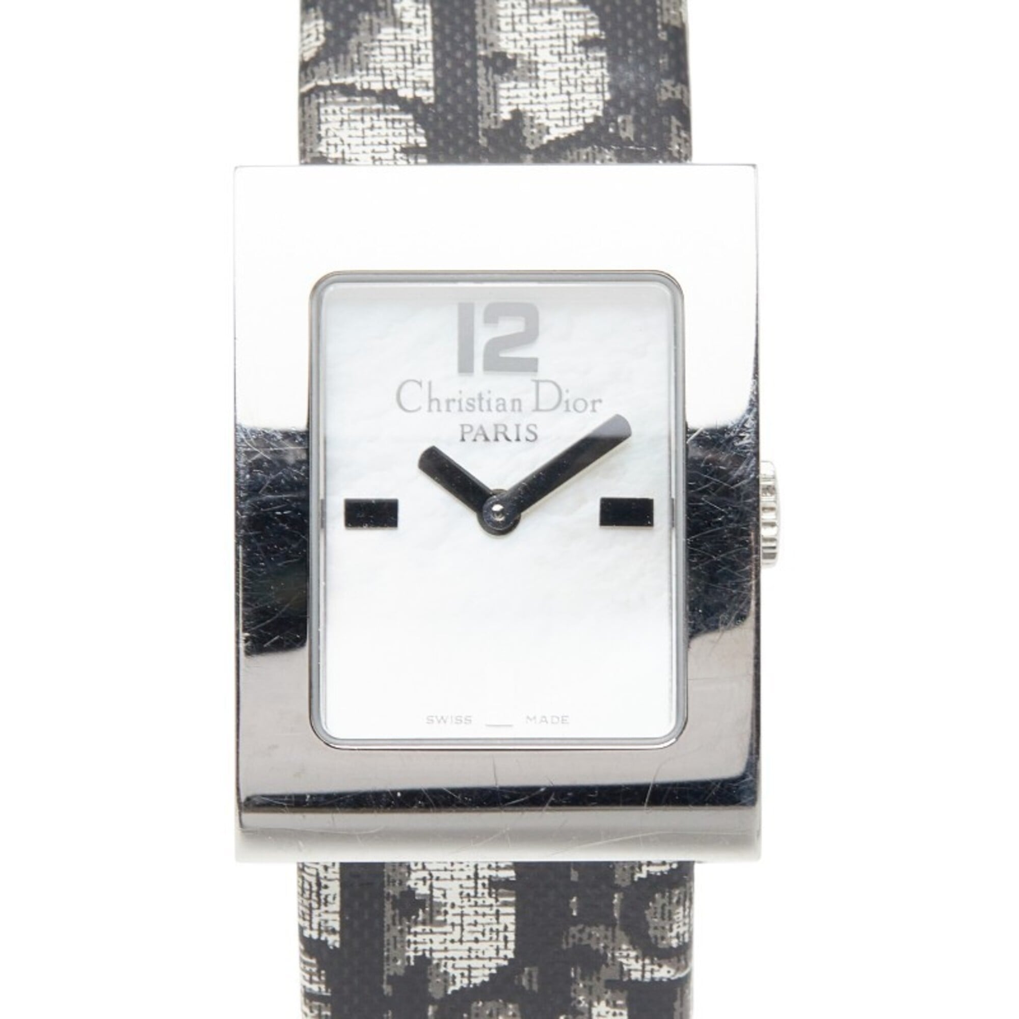Dior Malice Shell Dial Pearl Watch D78-109 Quartz White Stainless Steel Women's