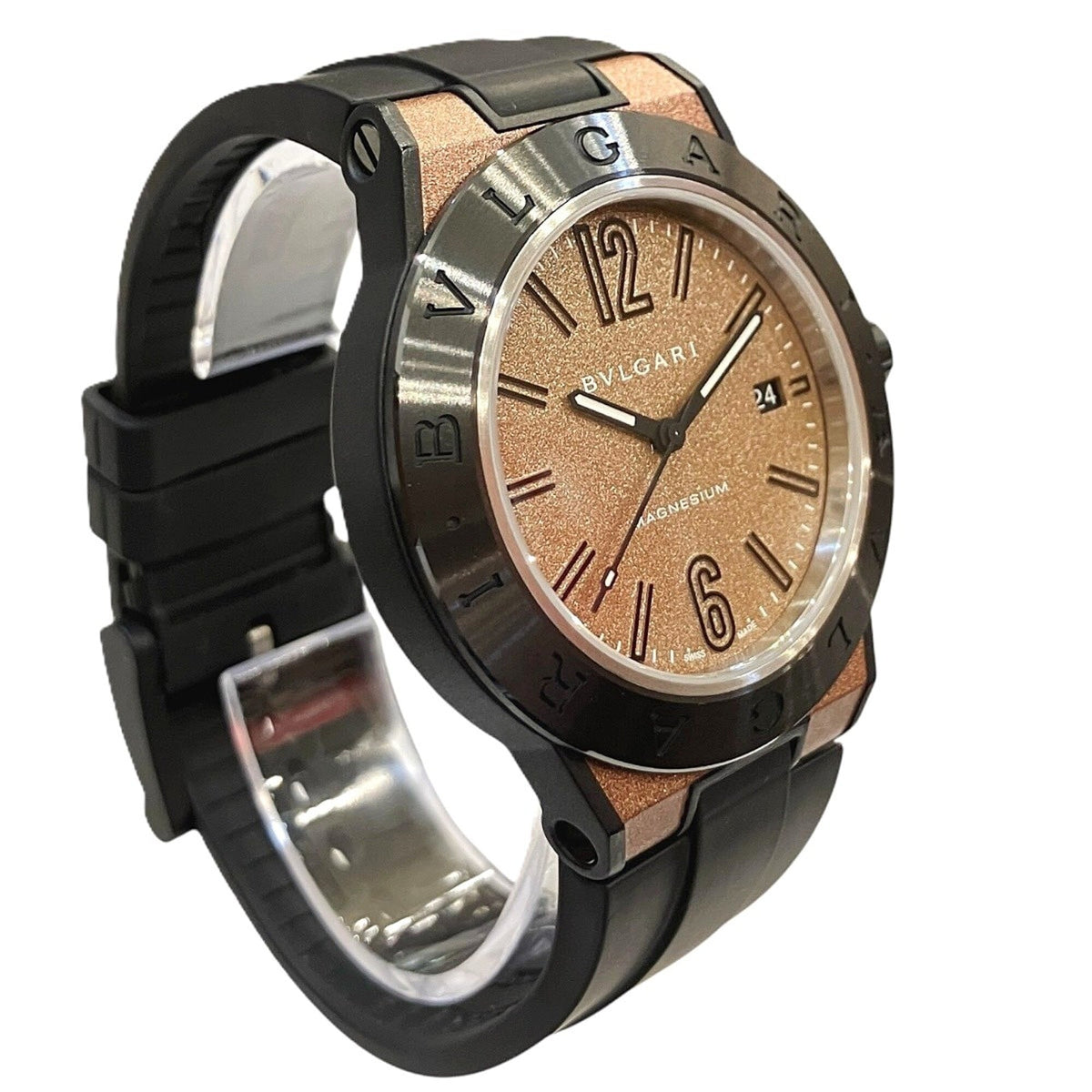 Bvlgari Diagono Magnesium Total Weight 71g DG41SMC Brown Dial 41mm Watch