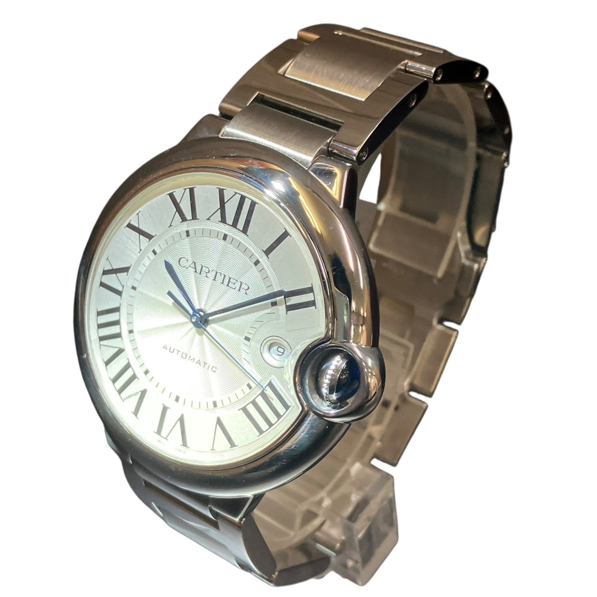 Cartier Ballon Bleu de automatic watch, stainless steel, silver dial, WSBB0049