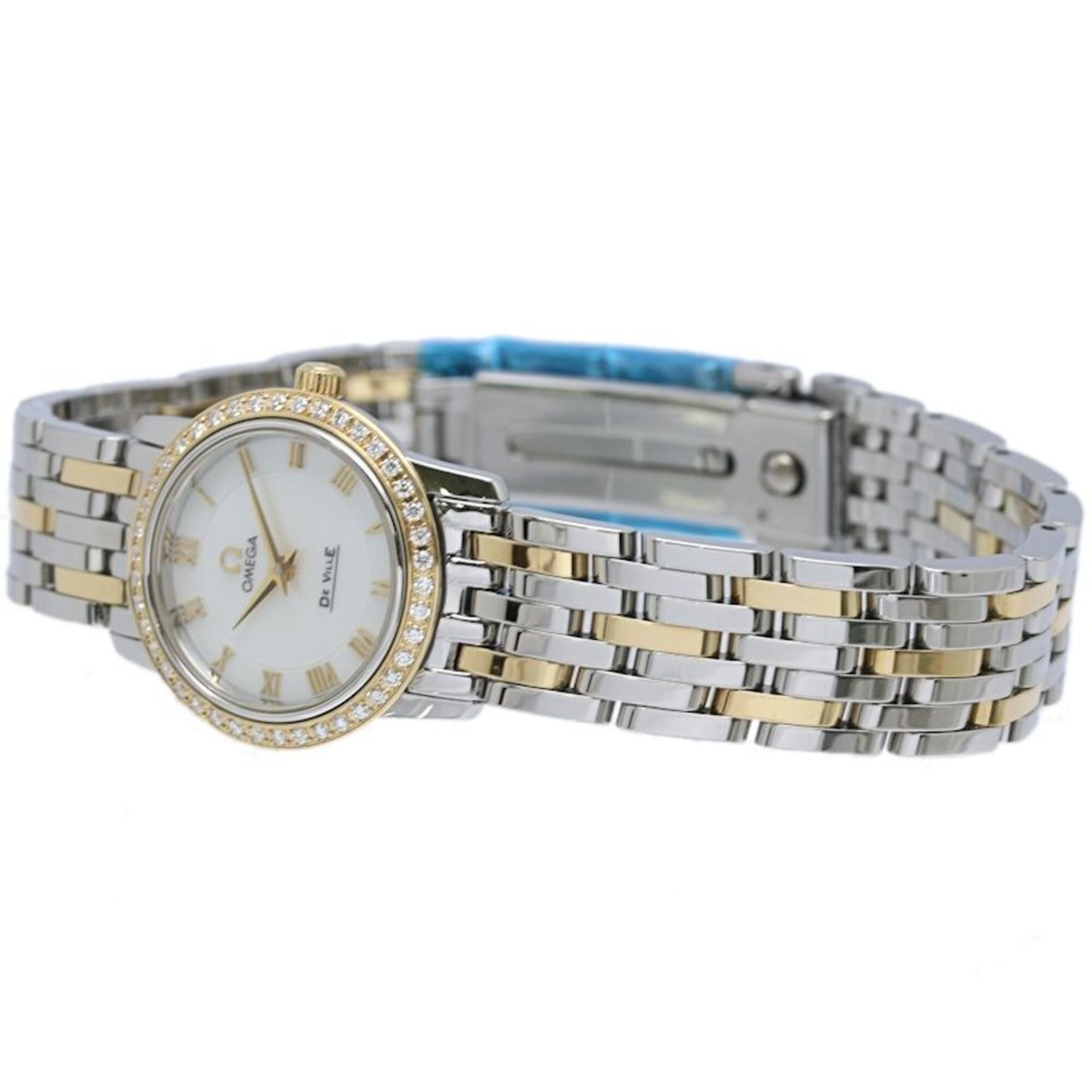 OMEGA De Ville Prestige Diamond Bezel 4375.71.00 Women's Watch K18YG xSS 40447