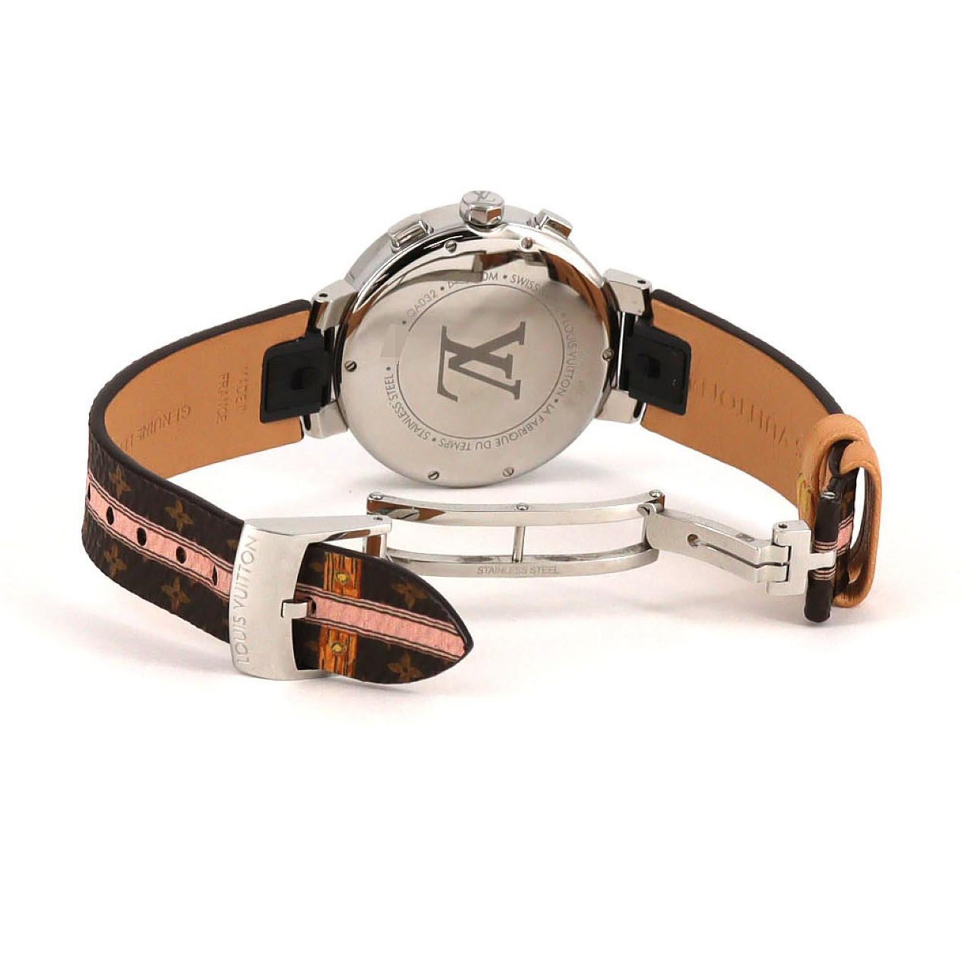 Louis Vuitton Tambour Moon Star Chrono QA032 roestvrijstalen quartzhorloge