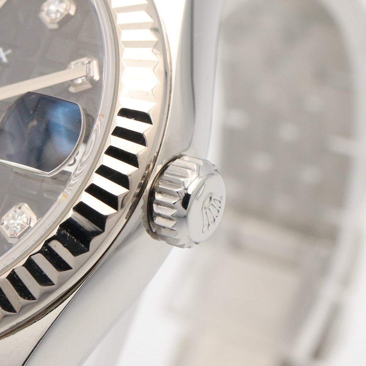 Rolex Datejust 10P Diamond 178274G Black Dial 31mm Watch