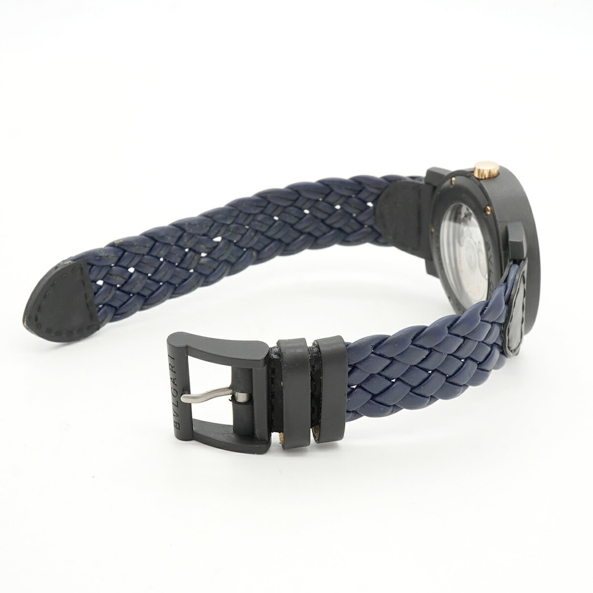 Bvlgari Carbon BB40CL horloge met blauwe wijzerplaat 40mm