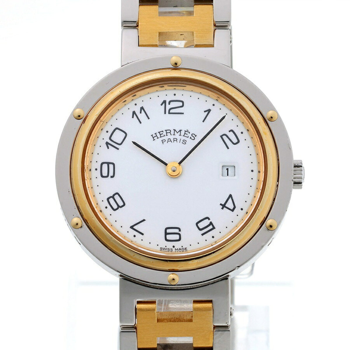Hermes Clipper Weiß Zifferblatt 30 mm Uhr