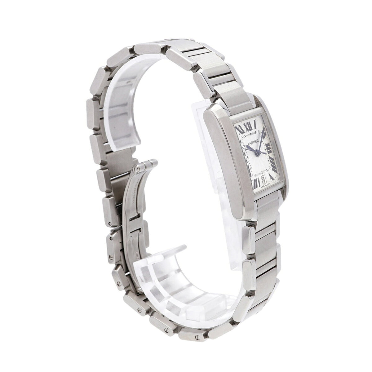 Cartier Tank Française LM W51002Q3 horloge met zilveren wijzerplaat, 28 mm