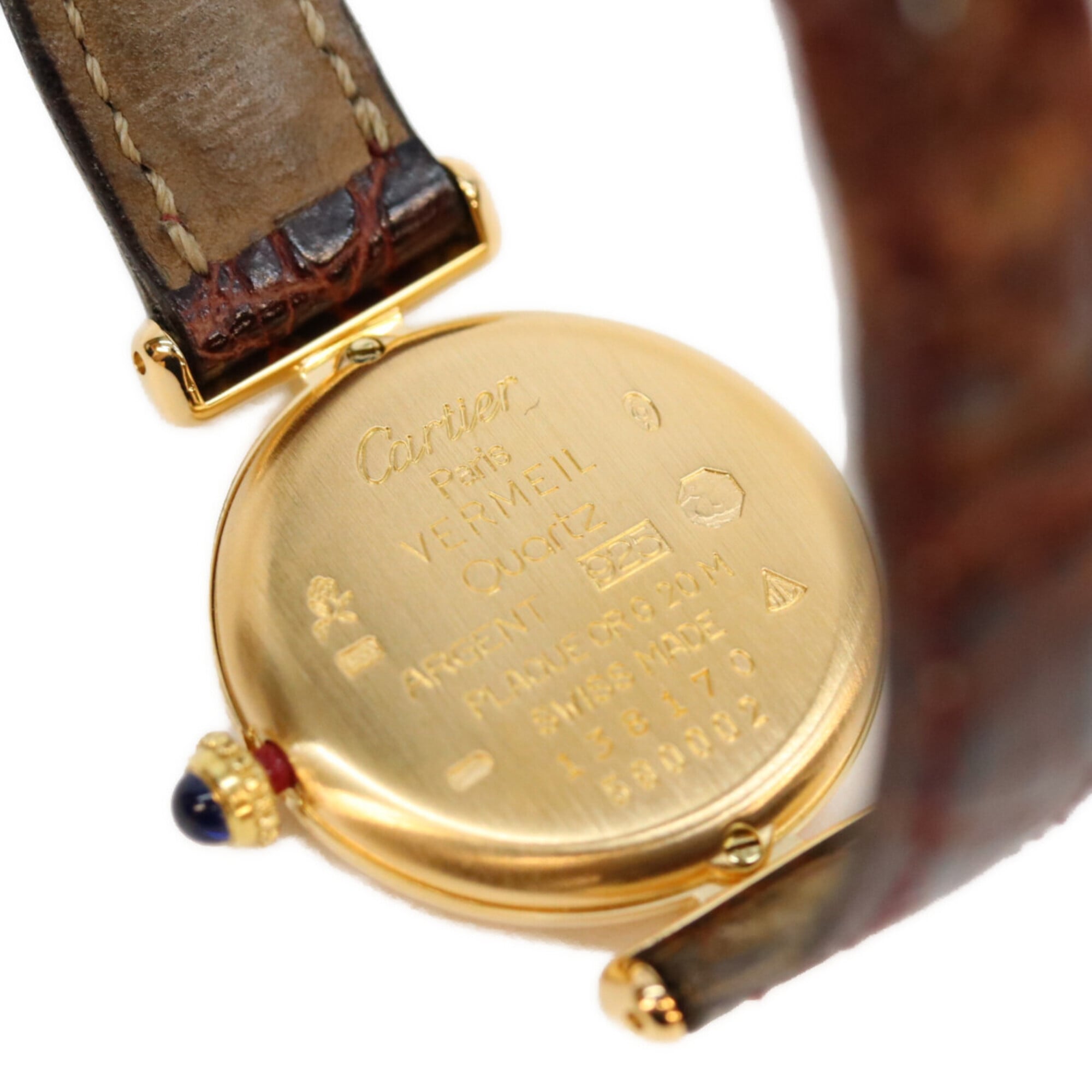 Cartier W1000653 925 Must Colisée SM Vermeil Quartz Gold with Ivory Dial Ladies