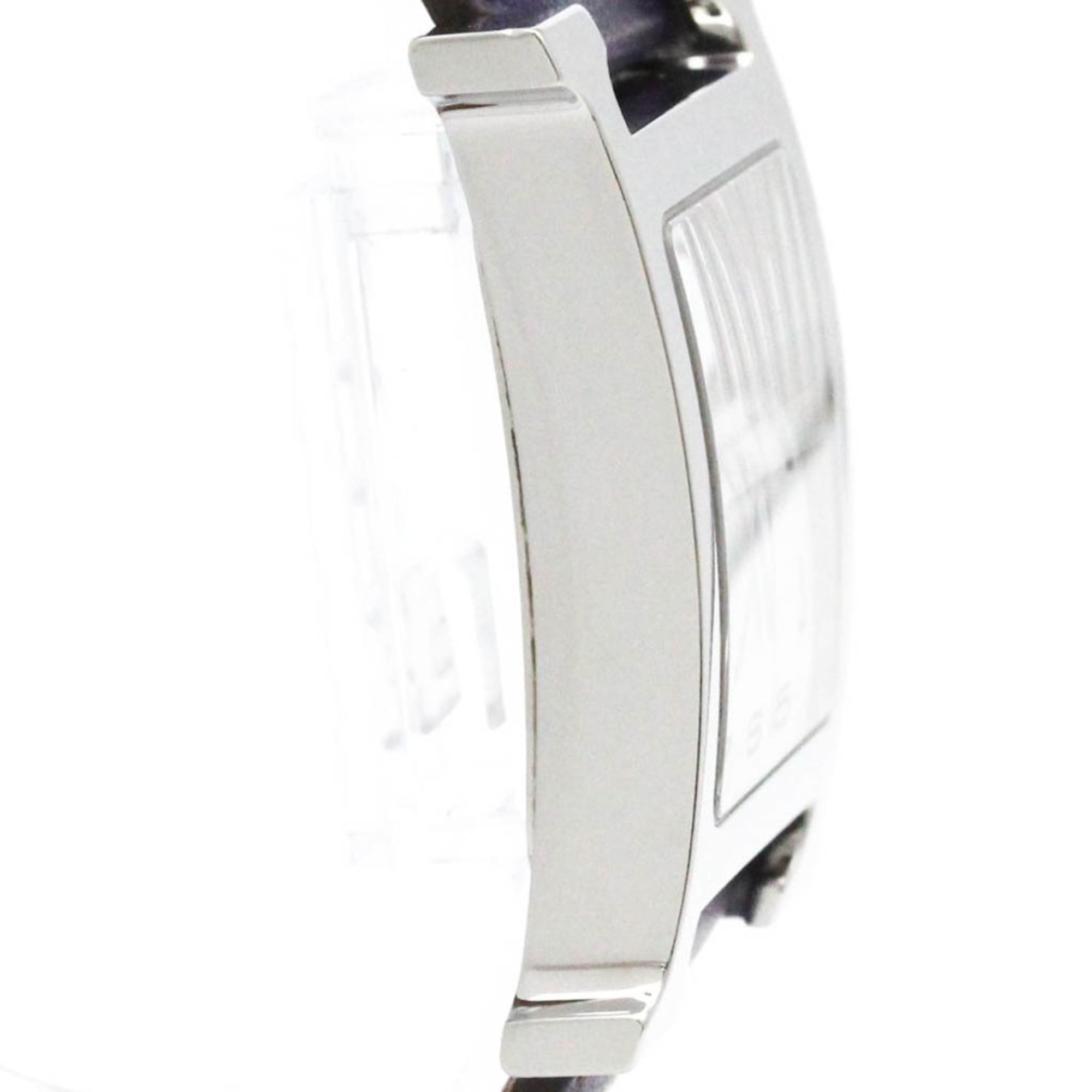 HERMES H Wach Steel Leather Quartz Mens Watch HH1.810 Polished