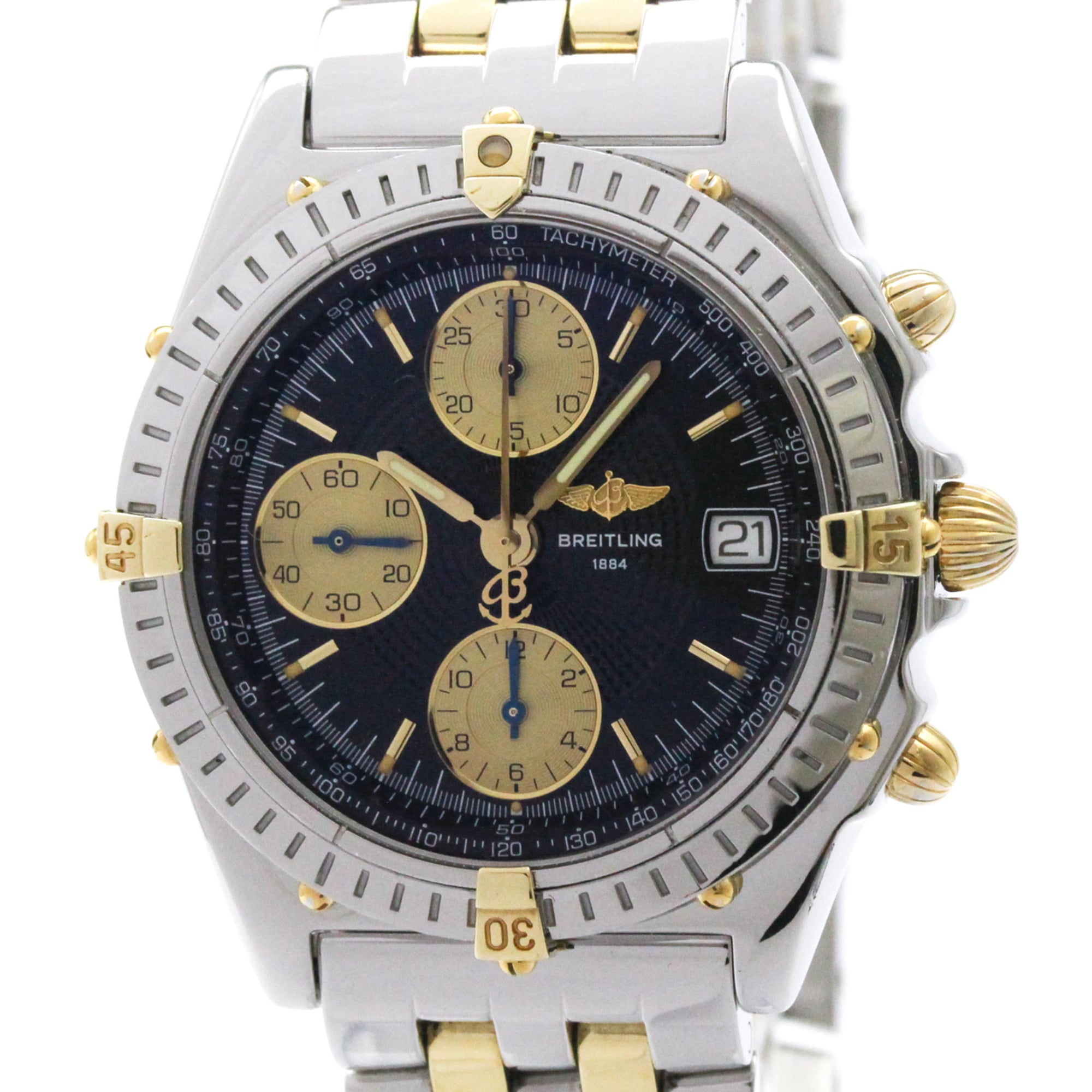 BREITLING Chronomat 18K Gold Steel Automatic B13050.1