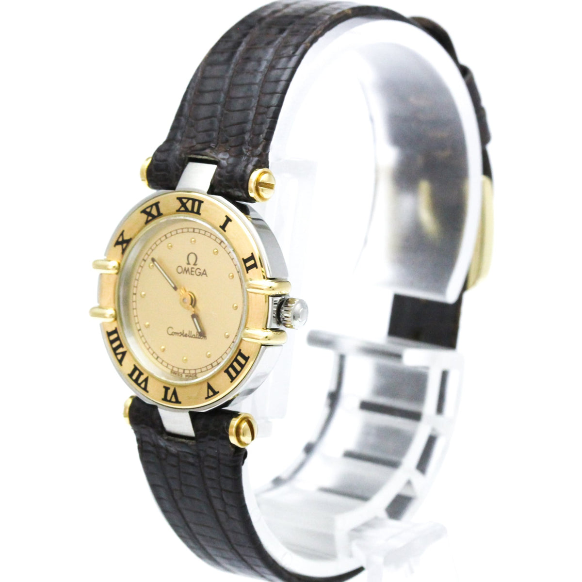 Omega Constellation 5951080 mit goldenem Zifferblatt, 23 mm Uhr