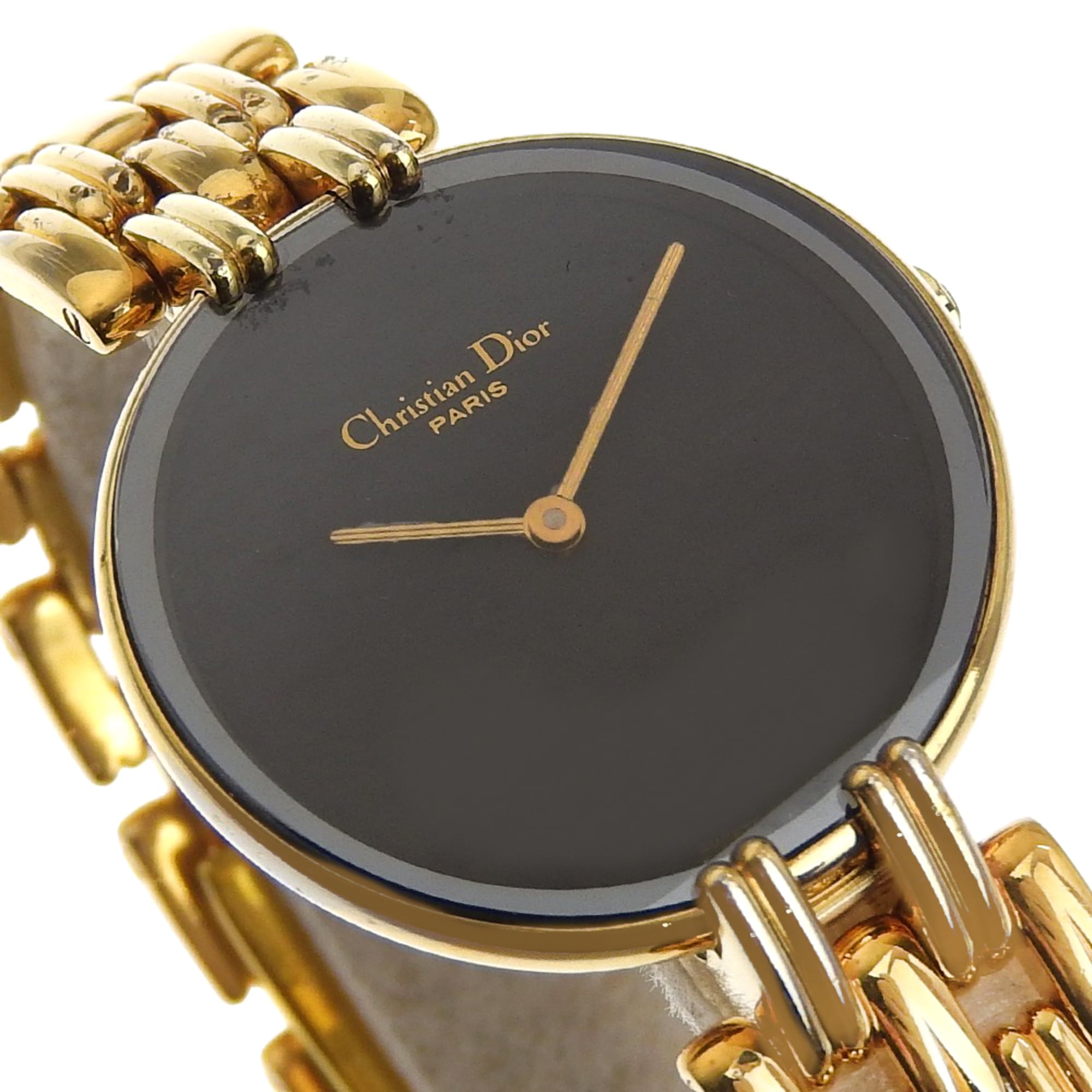 Christian Dior Bakira-horloge D46.154.4, roestvrij staal, quartz, analoog display, zwarte wijzerplaat, dameshorloge