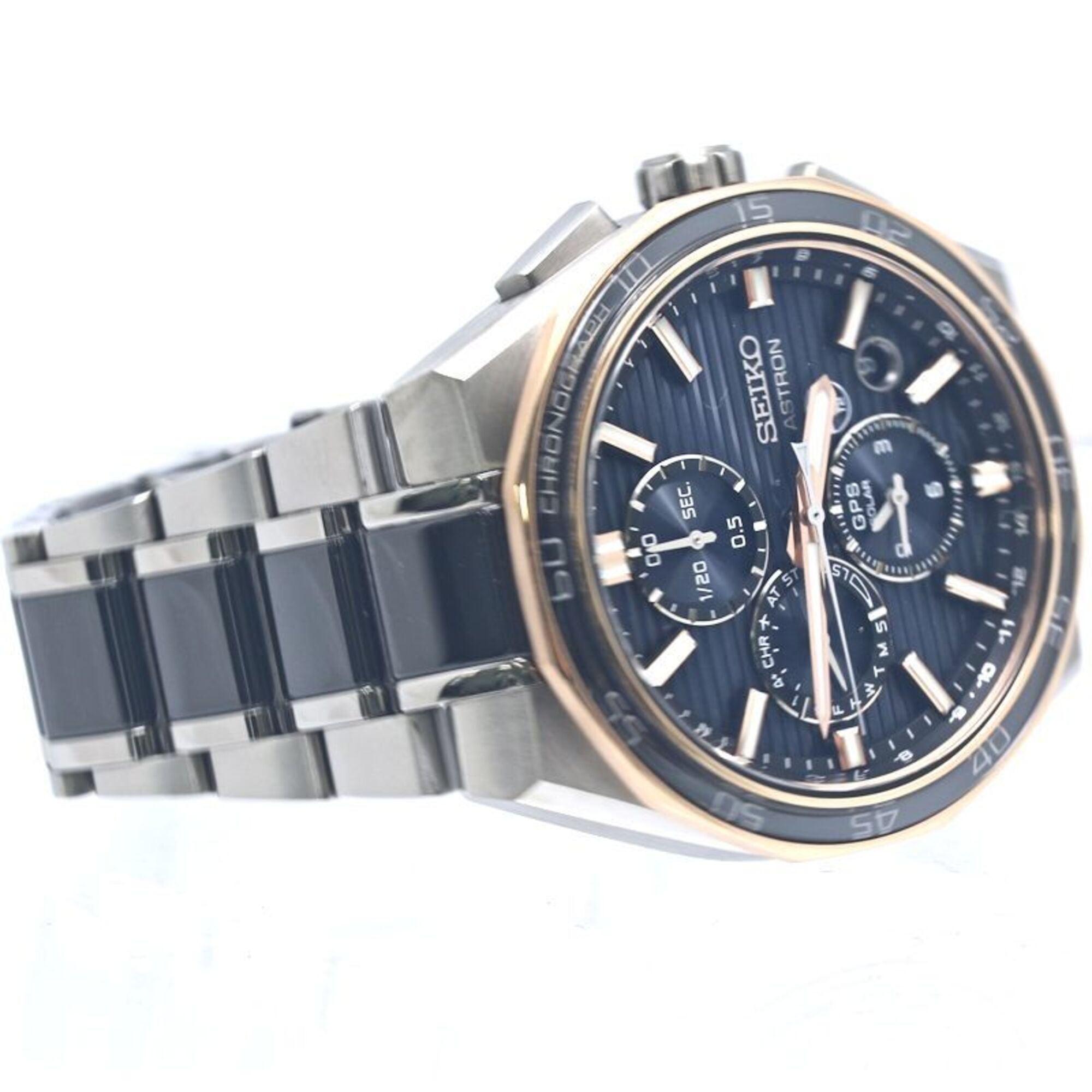 SEIKO Astron Nextar 2025 Limited Edition SBXC180 5X83-0AR0-1 GPS-horloge met zonne-energie en radiogestuurde tijdsaansturing voor heren, titanium x keramiek, 40322