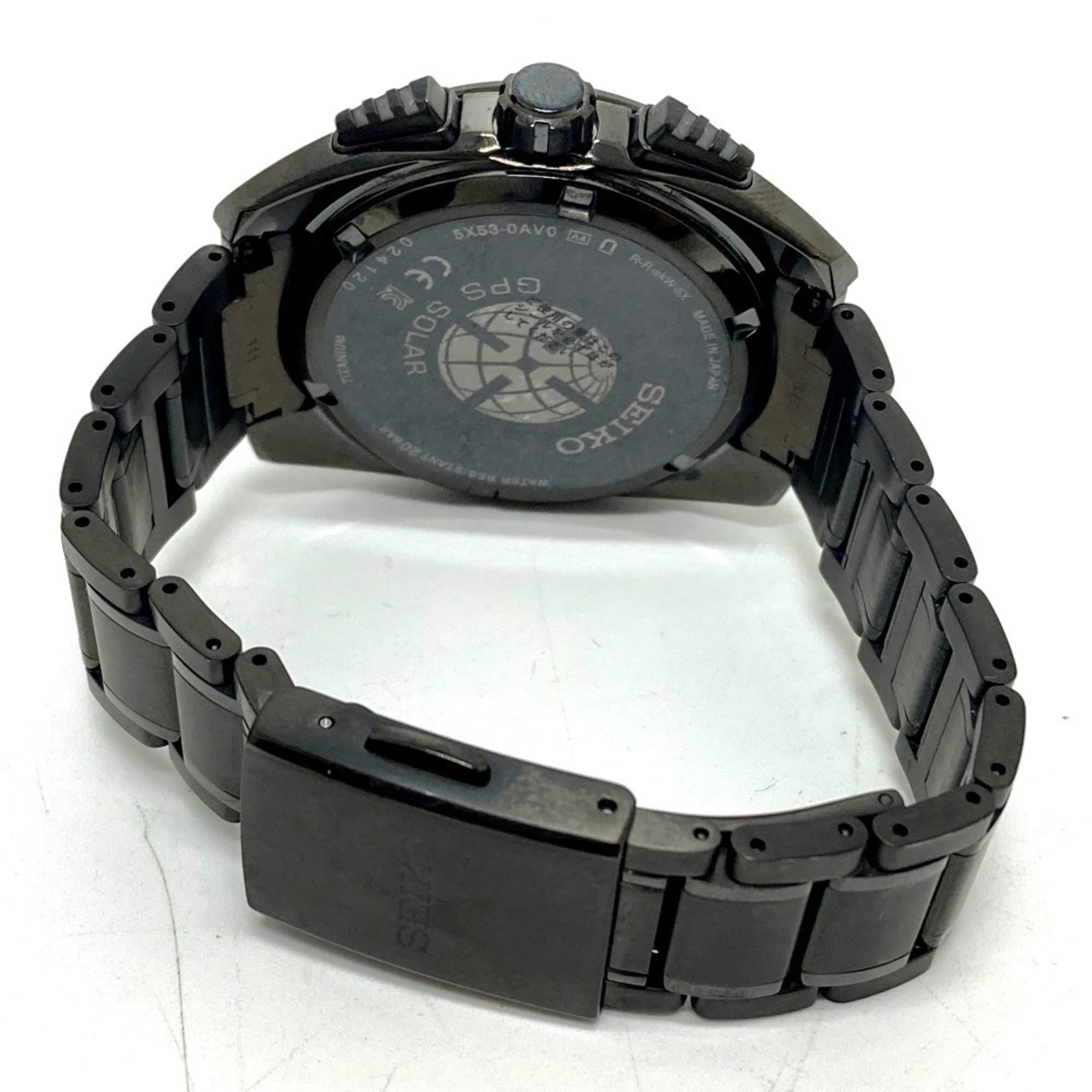Seiko SBXC069/5X53-0AV0 Astron Global Line DayDatum GPS-Solar-Funkuhr aus Titan für HerrenSchwarz
