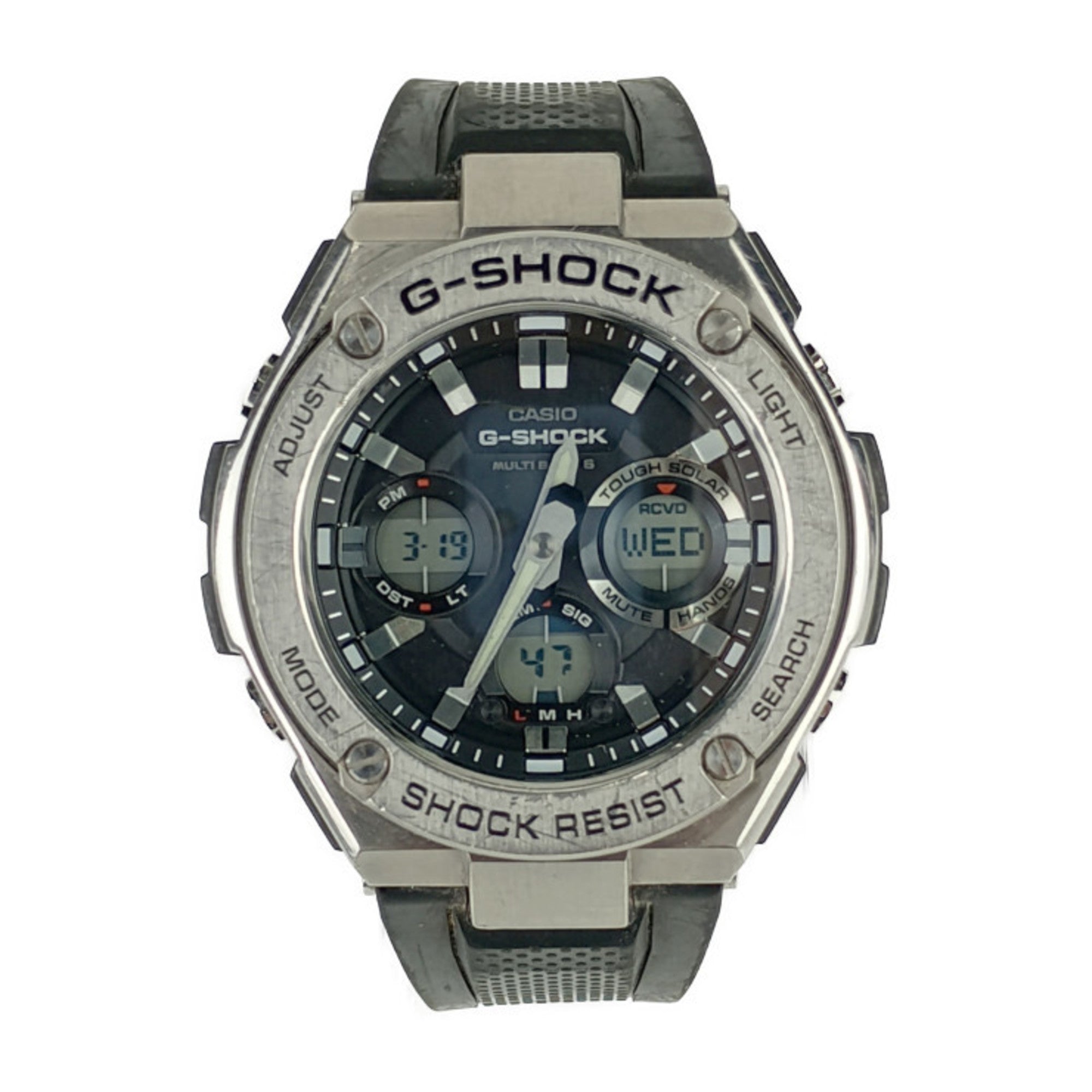 CASIO Casio Watch Mid Size Series GST-W310-1AJF Silver Black Stainless Steel Resin Men's Analog Digital Solar Radio