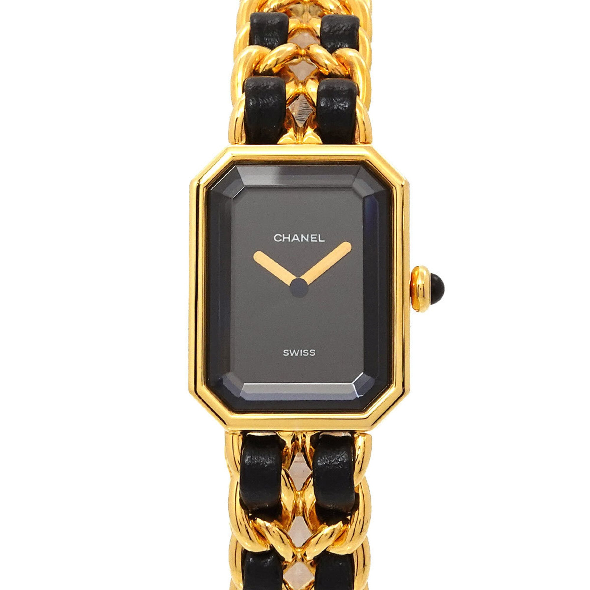 Chanel Premiere Large Size H0001 Women's Watch Black Gold Quartz