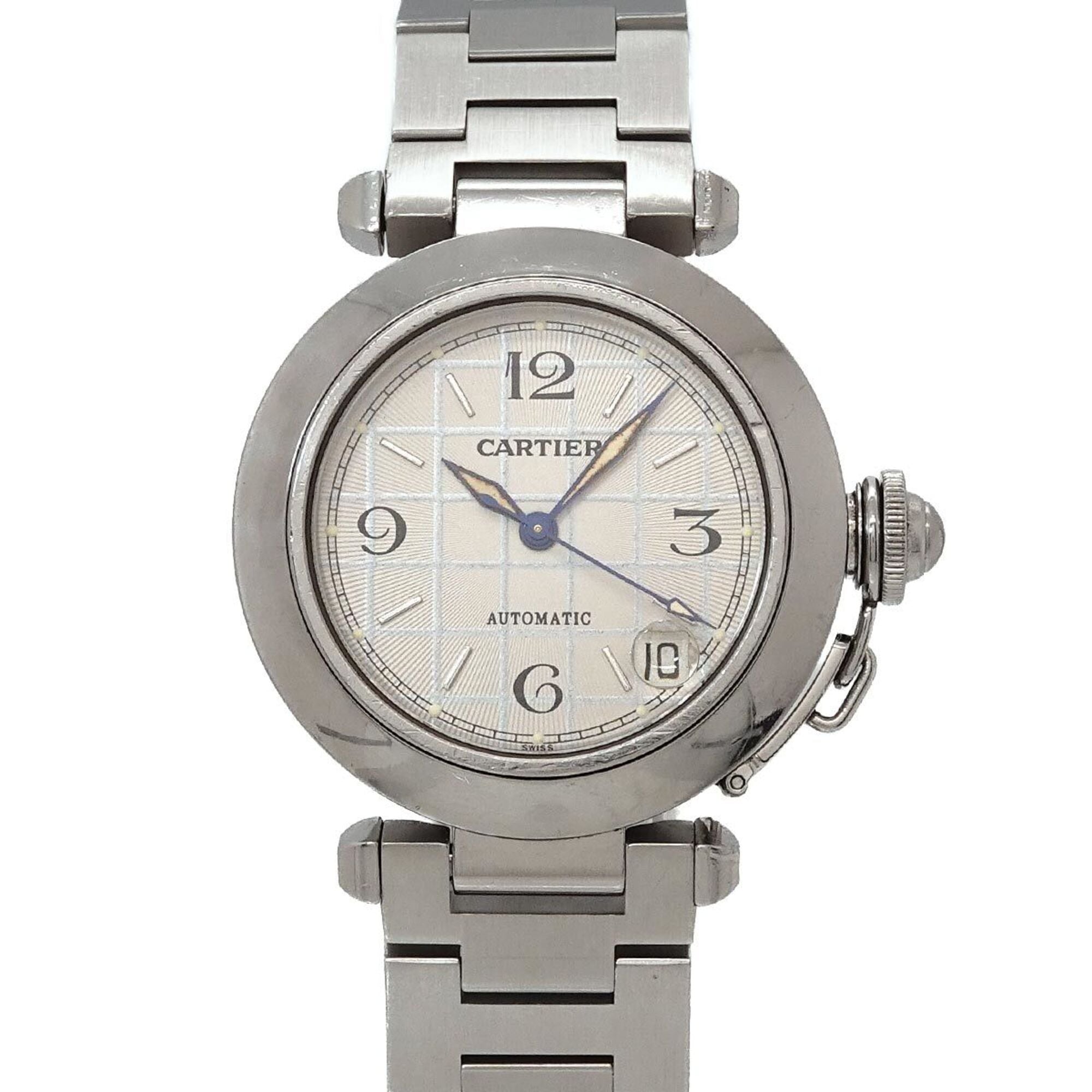 Cartier Pasha C W31023M7 Boys' Date Silver Automatic