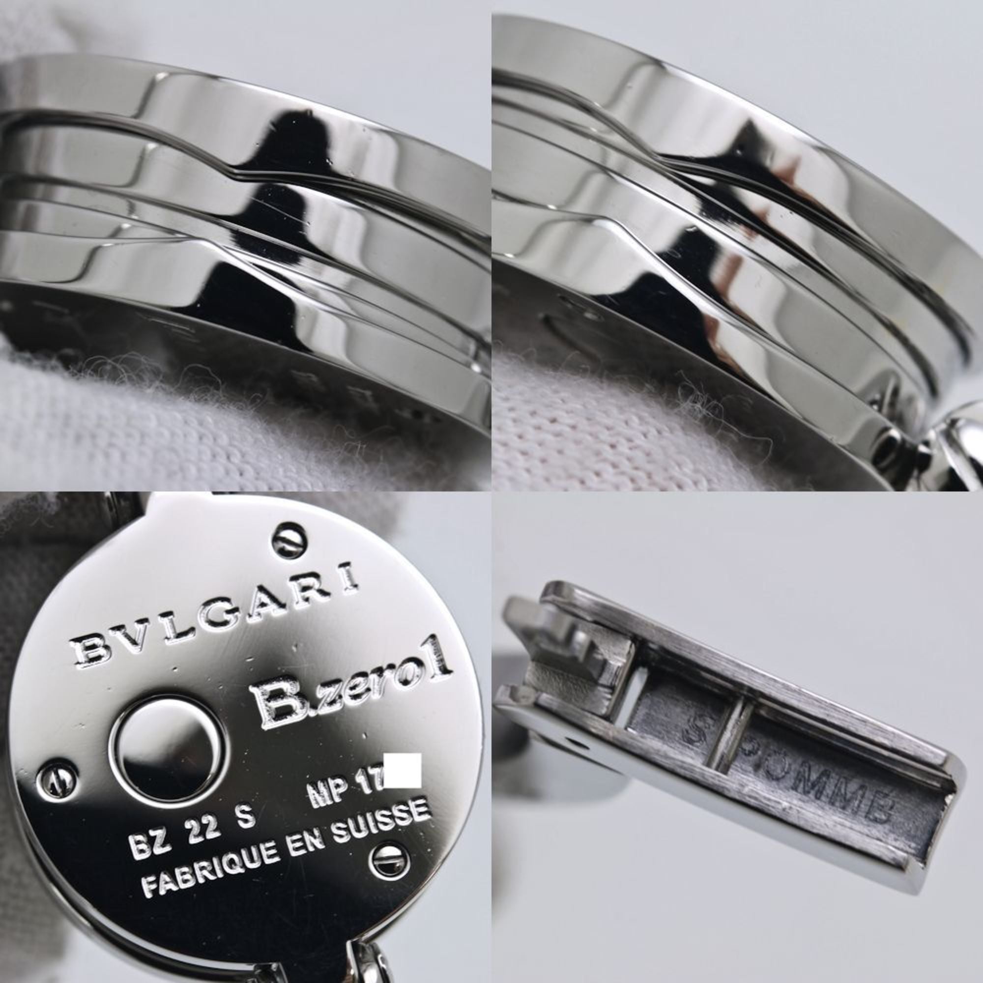 BVLGARI B.zero1 BZ22WSDS BZ22S dameshorloge met diamanten lunette, klein formaat, roestvrij staal, 40174