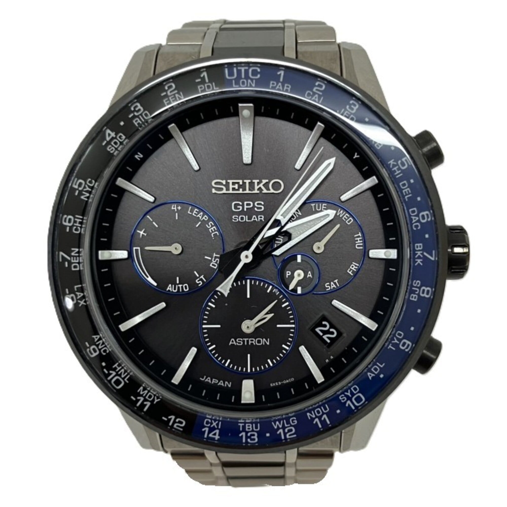 SEIKO Astron 5X Series Dual Time Titanium Watch SBXC009 (5X53-0AD0)