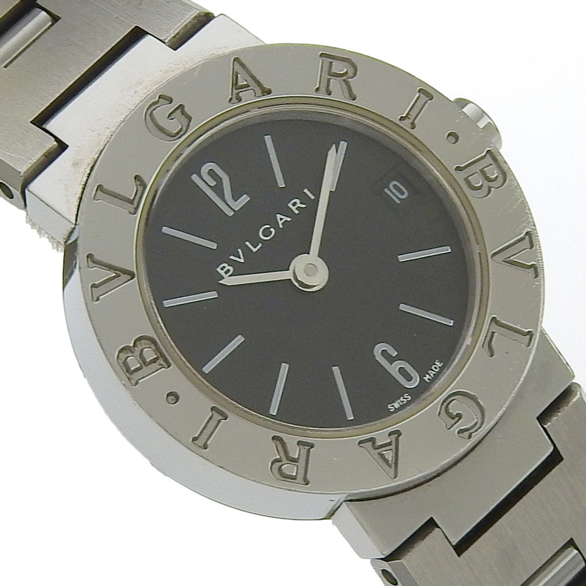 BVLGARI Bzero1 Uhr, BZero1 BB23SS, Edelstahl, QuarzUhrwerk, analoge Anzeige, Schwarz Zifferblatt, Damenuhr