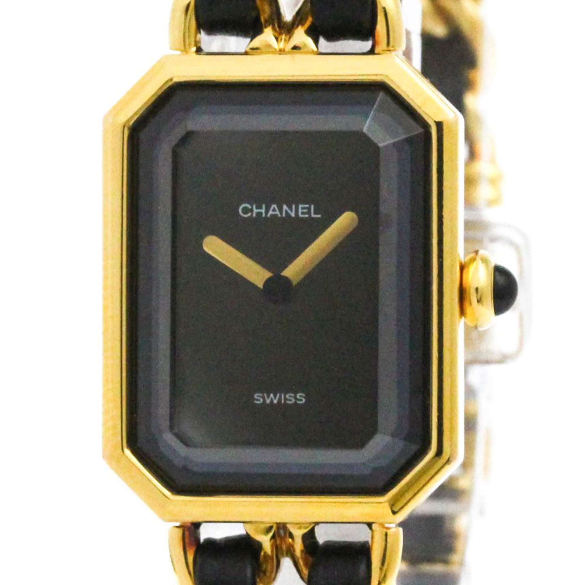 CHANEL Premiere Size L Gold Plated Quartz Ladies Watch H0001 BF582982