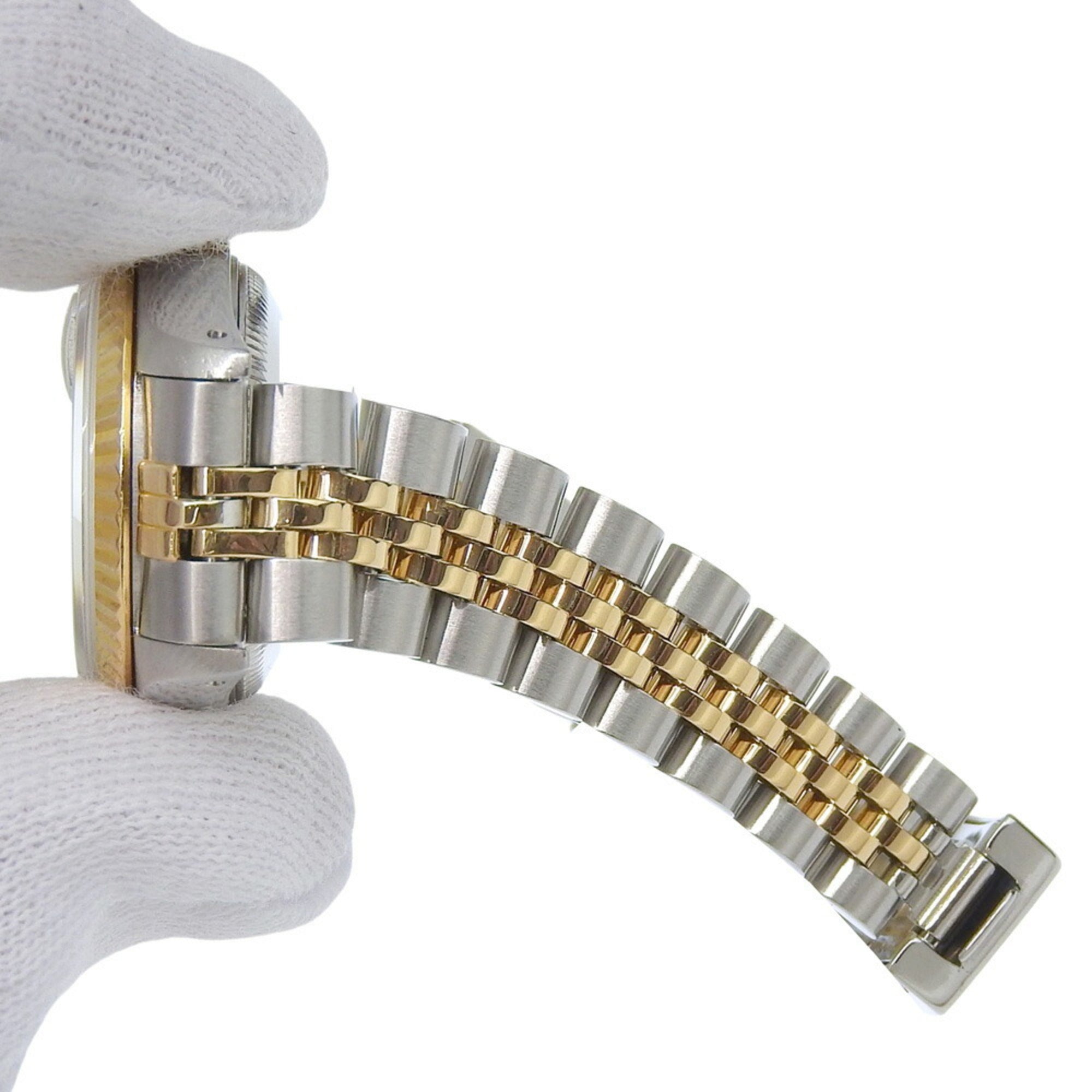 Rolex Datejust Zweifarbig 69173, Seriennummer im Bereich 96, Champagner Zifferblatt, Edelstahl, 18 Karat Gelbgold, Automatikaufzug.