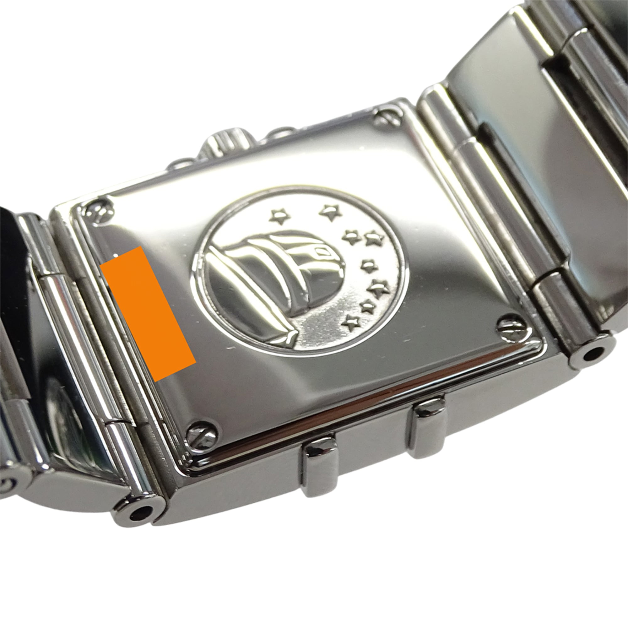 Omega Constellation Carre Quadra 1528.46 dameshorloge, merknaam, diamant, kwarts uurwerk, roestvrij staal (SS), zilver, zwart, vierkante kast