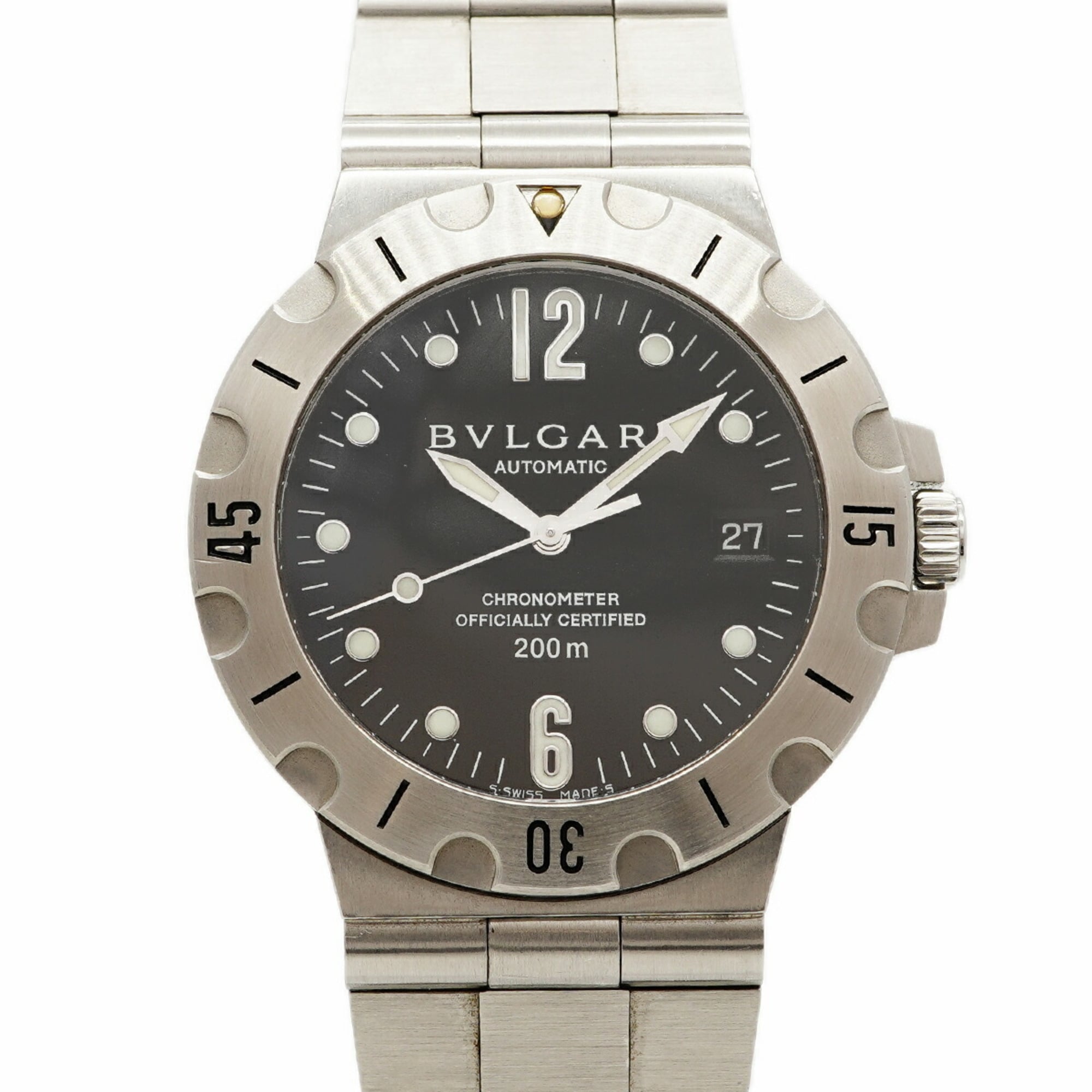 Bulgari Diagono scuba SD38S Black Dial 38mm Watch
