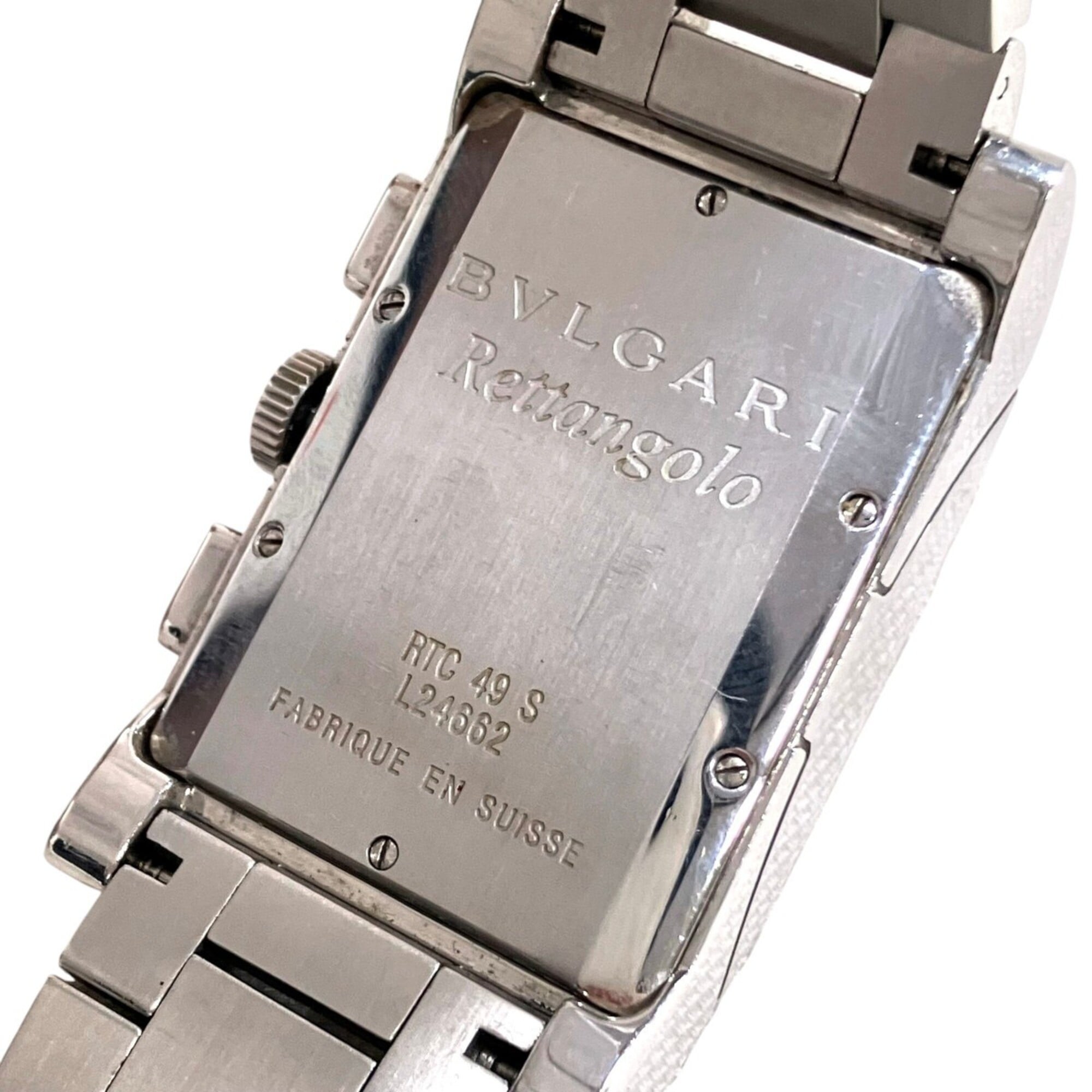 Bulgari BVLGARI Rettangolo-horloge, totaalgewicht 121 g, roestvrij staal, quartz uurwerk, zilveren wijzerplaat, RTC49S