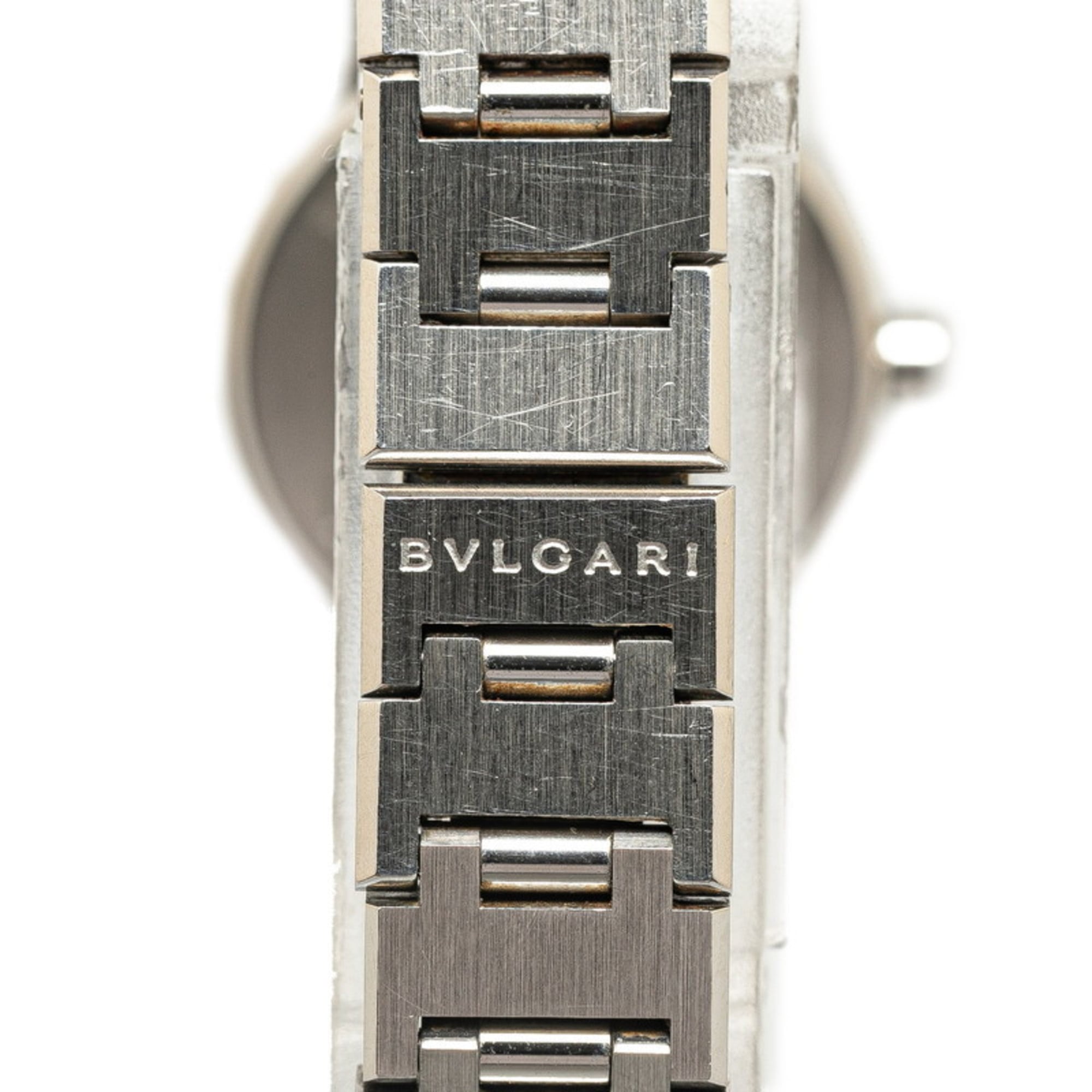 BVLGARI Uhr BB23SS Quarz Schwarz Zifferblatt, Edelstahl, Damenuhr