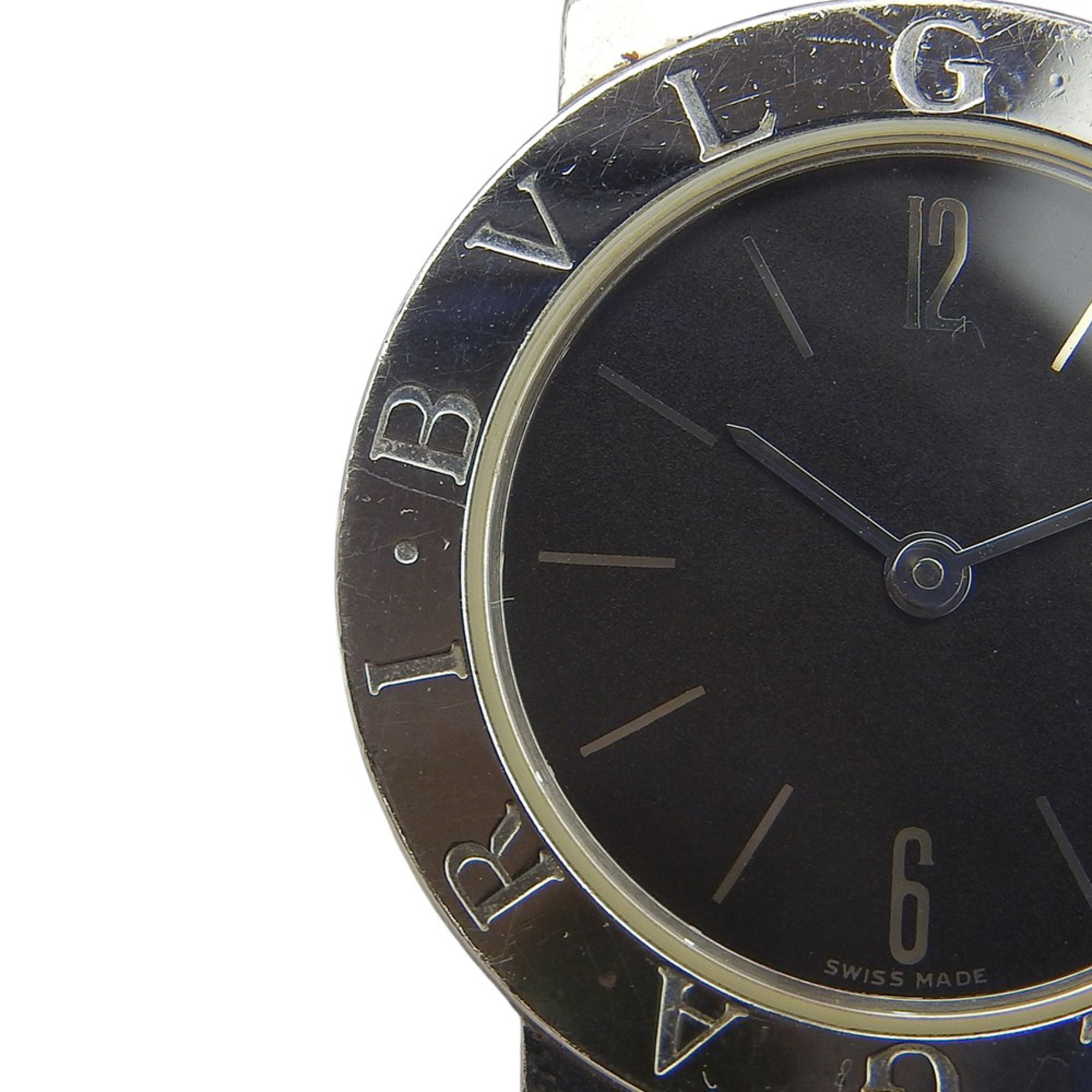 BVLGARI polshorloge BB26SSD roestvrij staal, quartz, analoog display, zwarte wijzerplaat, damesmodel