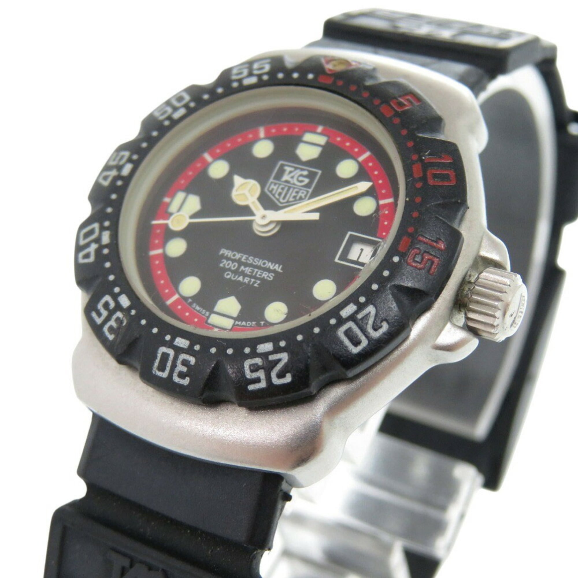 TAG Heuer Formula 1 374.508 Armbanduhr aus Edelstahl mit Kautschukarmband Schwarz ZifferblattQuarz 1910