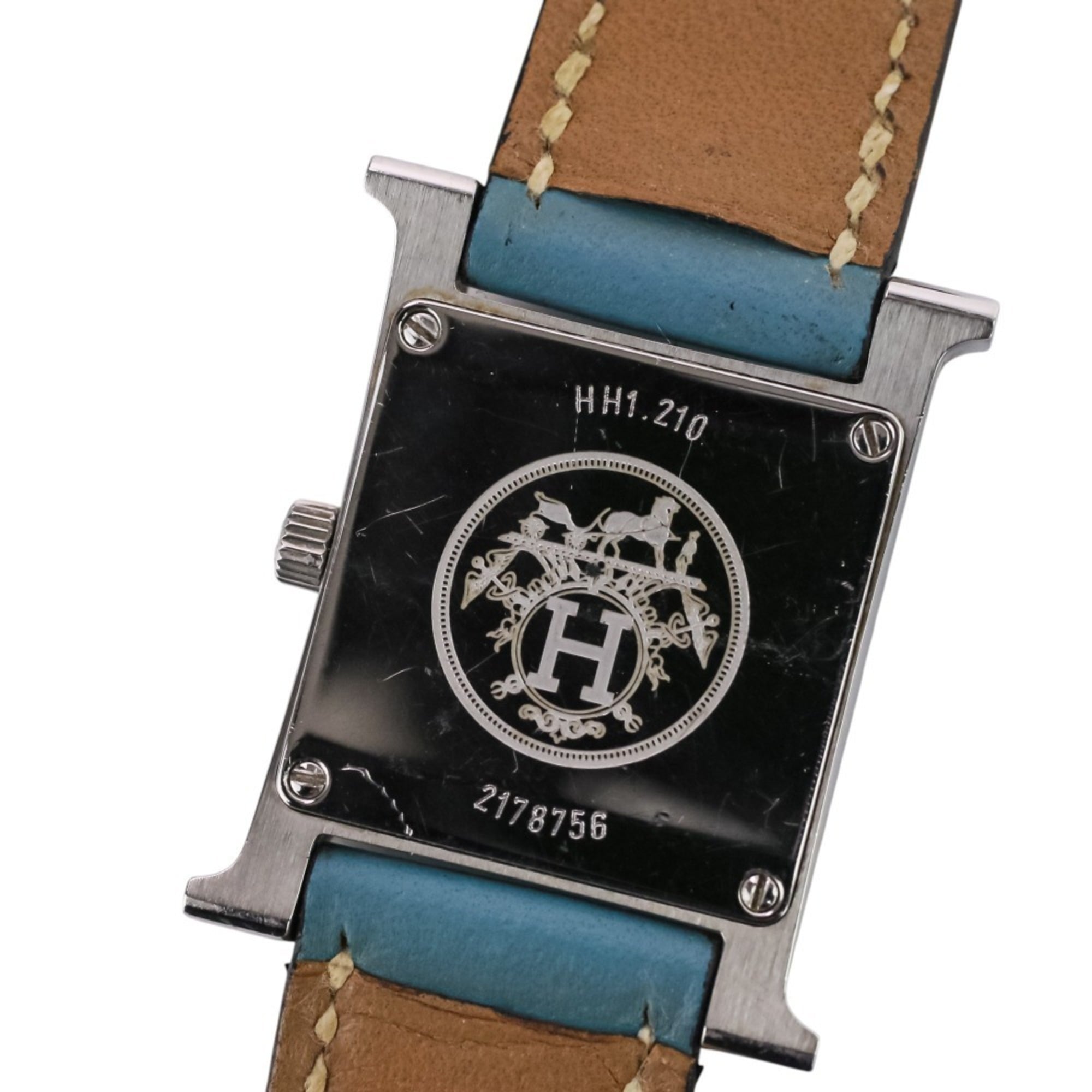 HERMES H-Watch HH1.210 White Dial Blue Silver Color Women's Watch