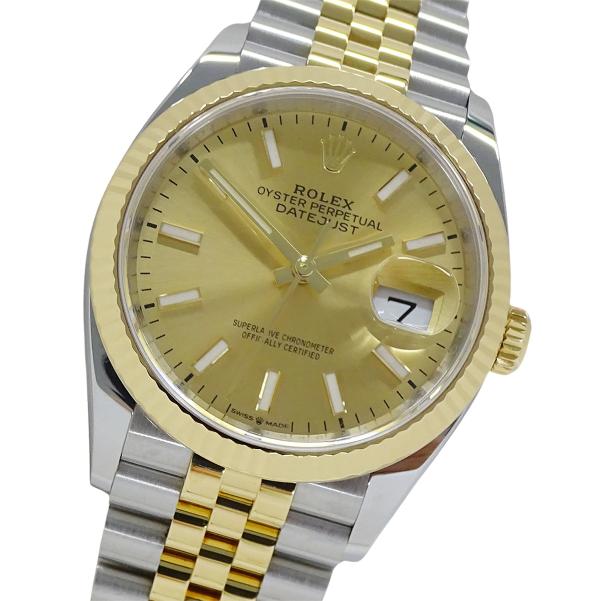 Rolex Datejust 126233, goldenes Zifferblatt, 36 mm Uhr