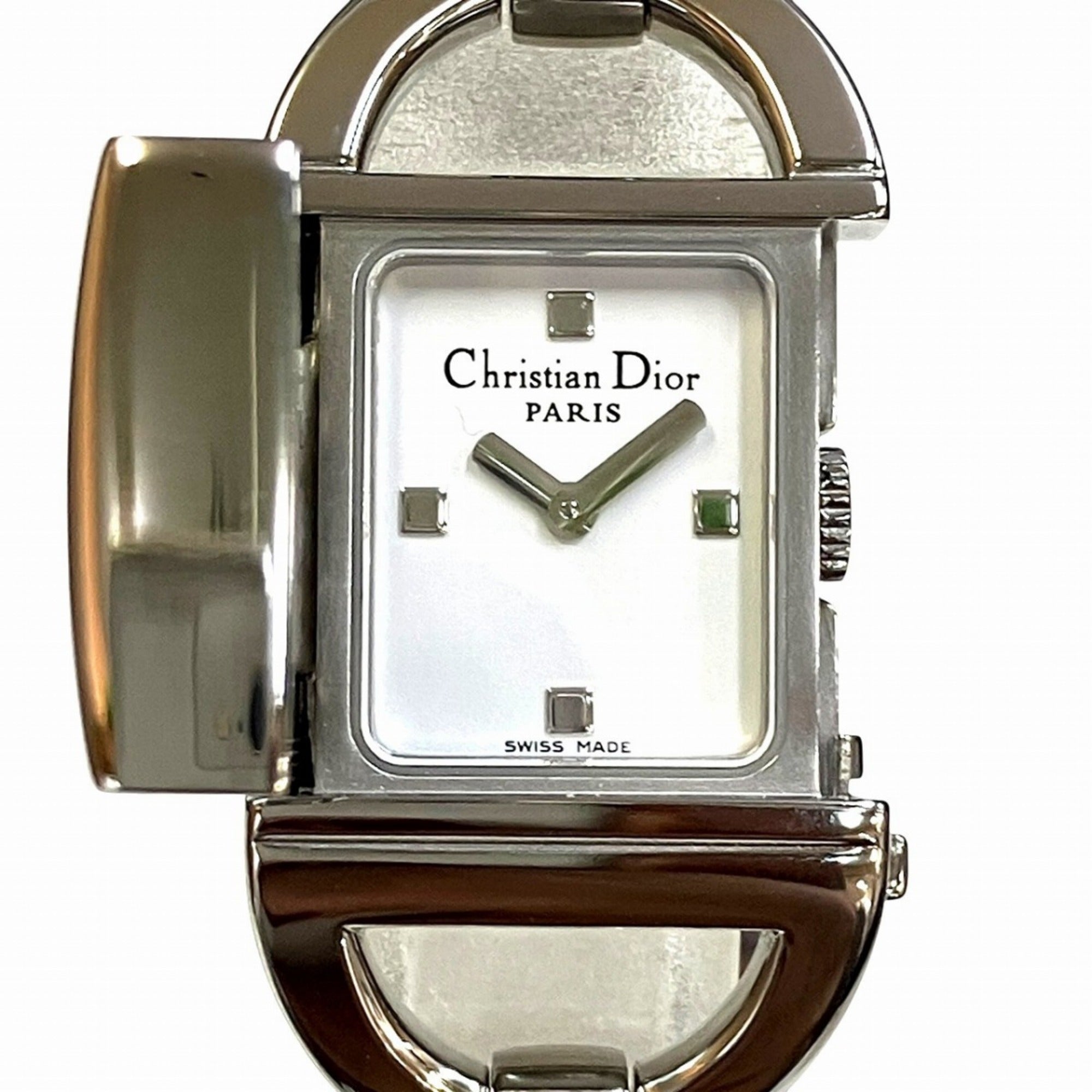 Christian Dior Pandiora watch, total weight 51.1g, stainless steel, quartz movement, white dial, D78.100