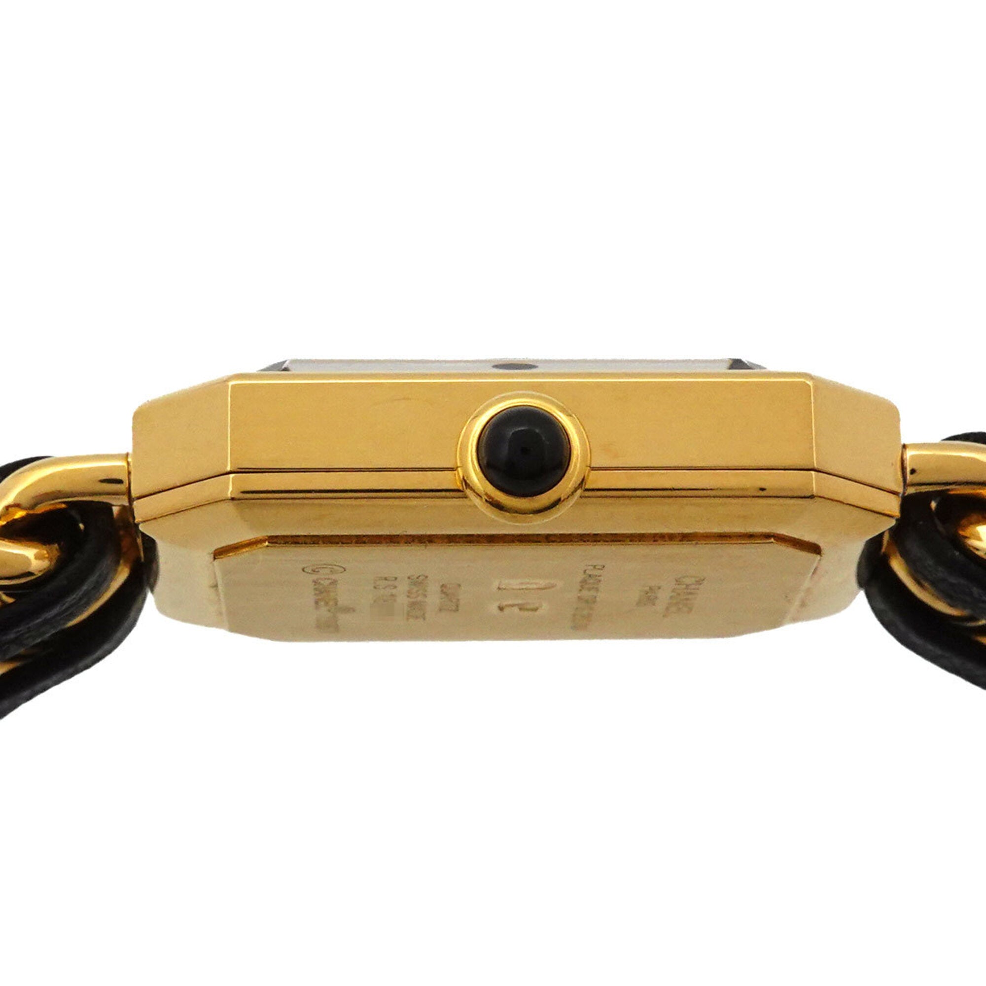 Chanel Premiere Large Size H0001 Wo Black Gold Quartz