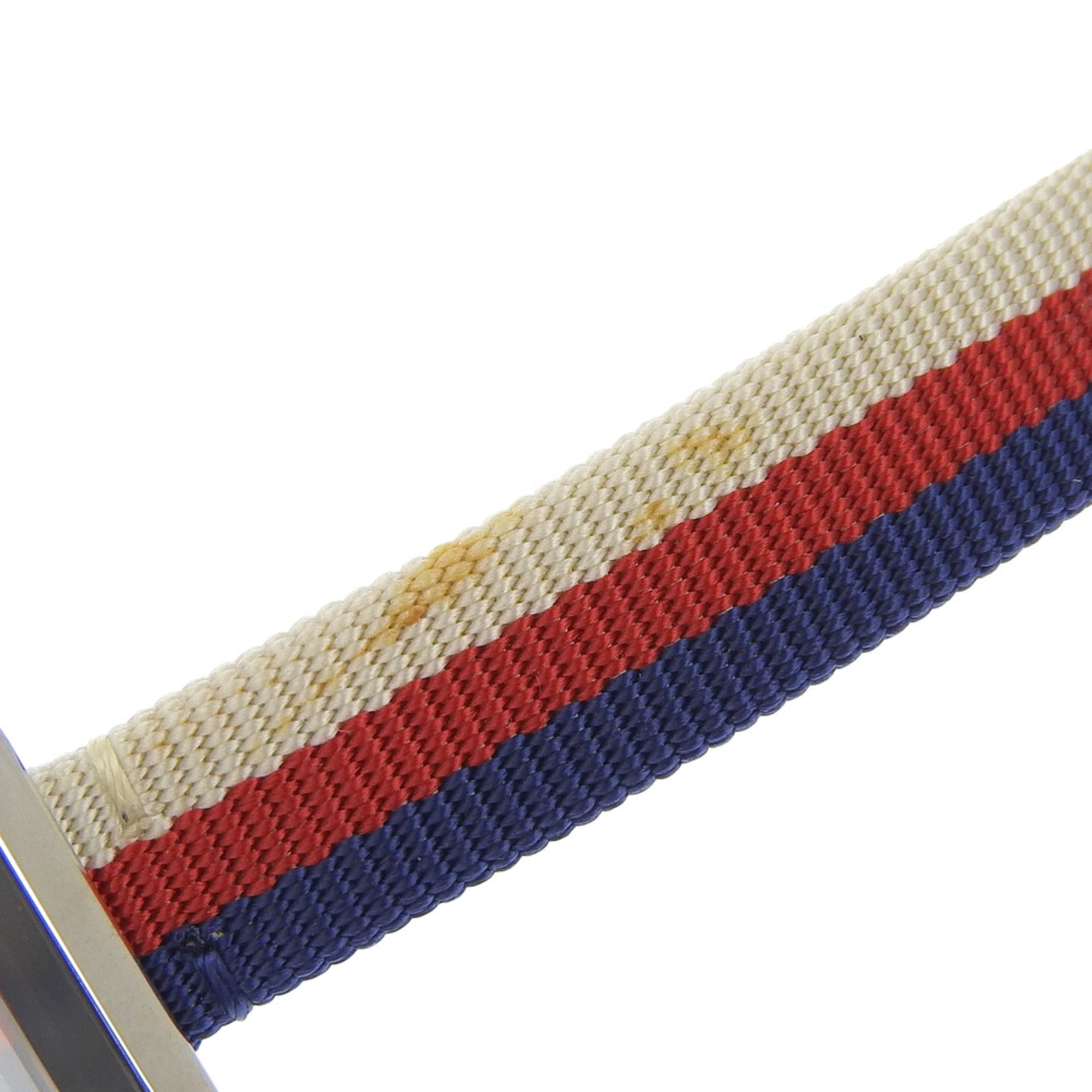Gucci G Frame Tricolore Uhr YA147502/147.5 aus Edelstahl und Textil Quarz analoge Anzeige, mehrfarbiges Zifferblatt, Damenuhr