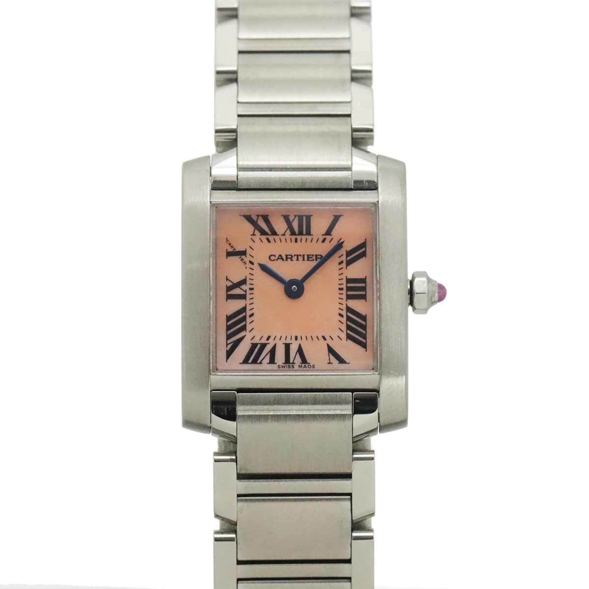 Cartier Tank Francaise SM W51028Q3 Pink shell Dial 20mm Watch
