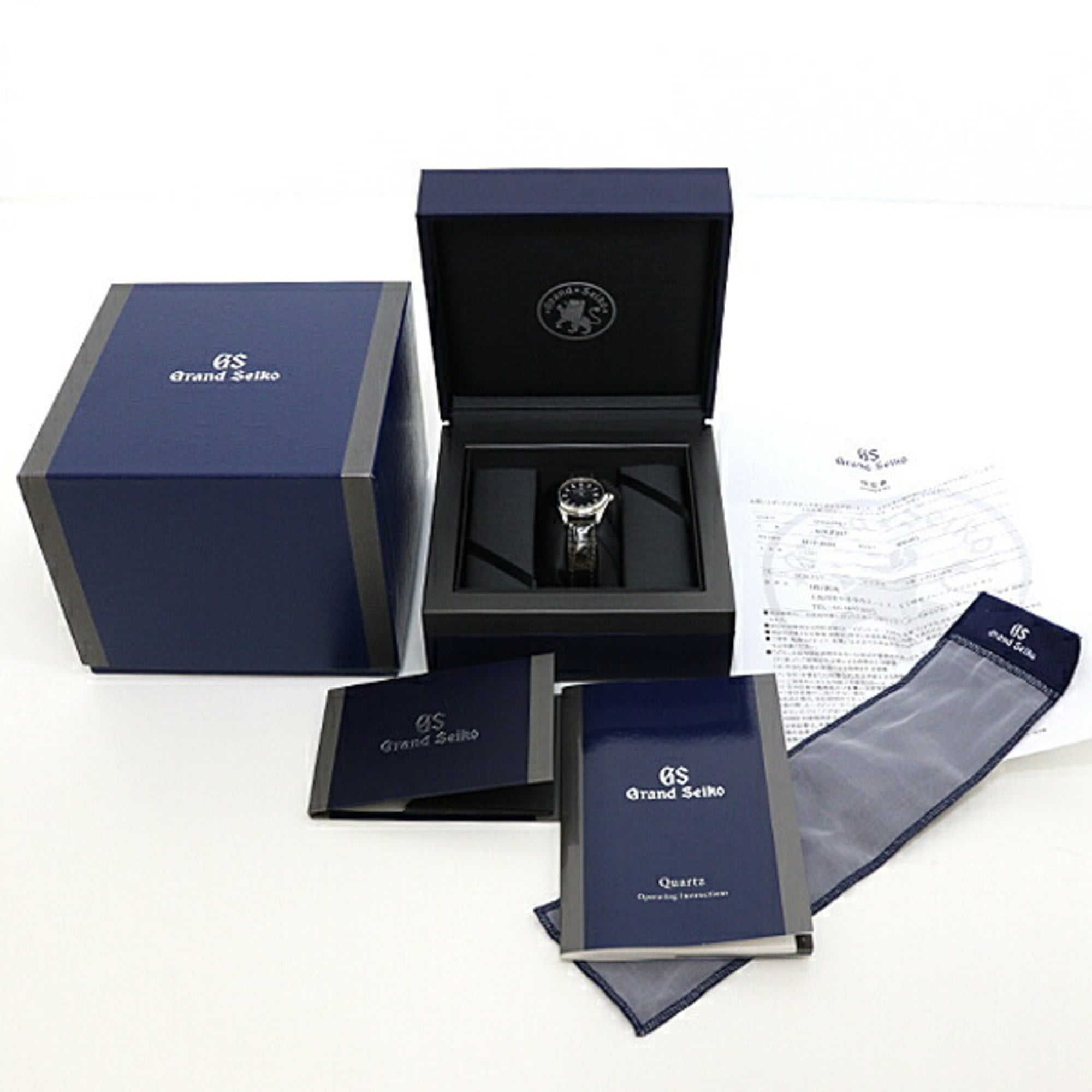 SEIKO Grand Seiko Men's Watch STGF297 Black Shell Dial Diamond Quartz Finished F-04555