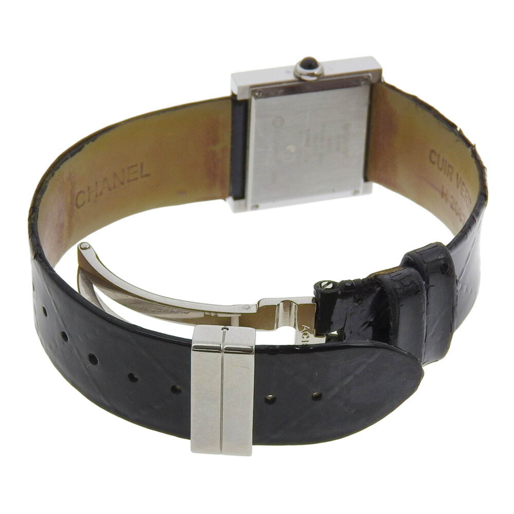 Montre pour femme Chanel Mademoiselle H0525, cadran Noir acier inoxydable et cuir émailléQuartz 23 mm