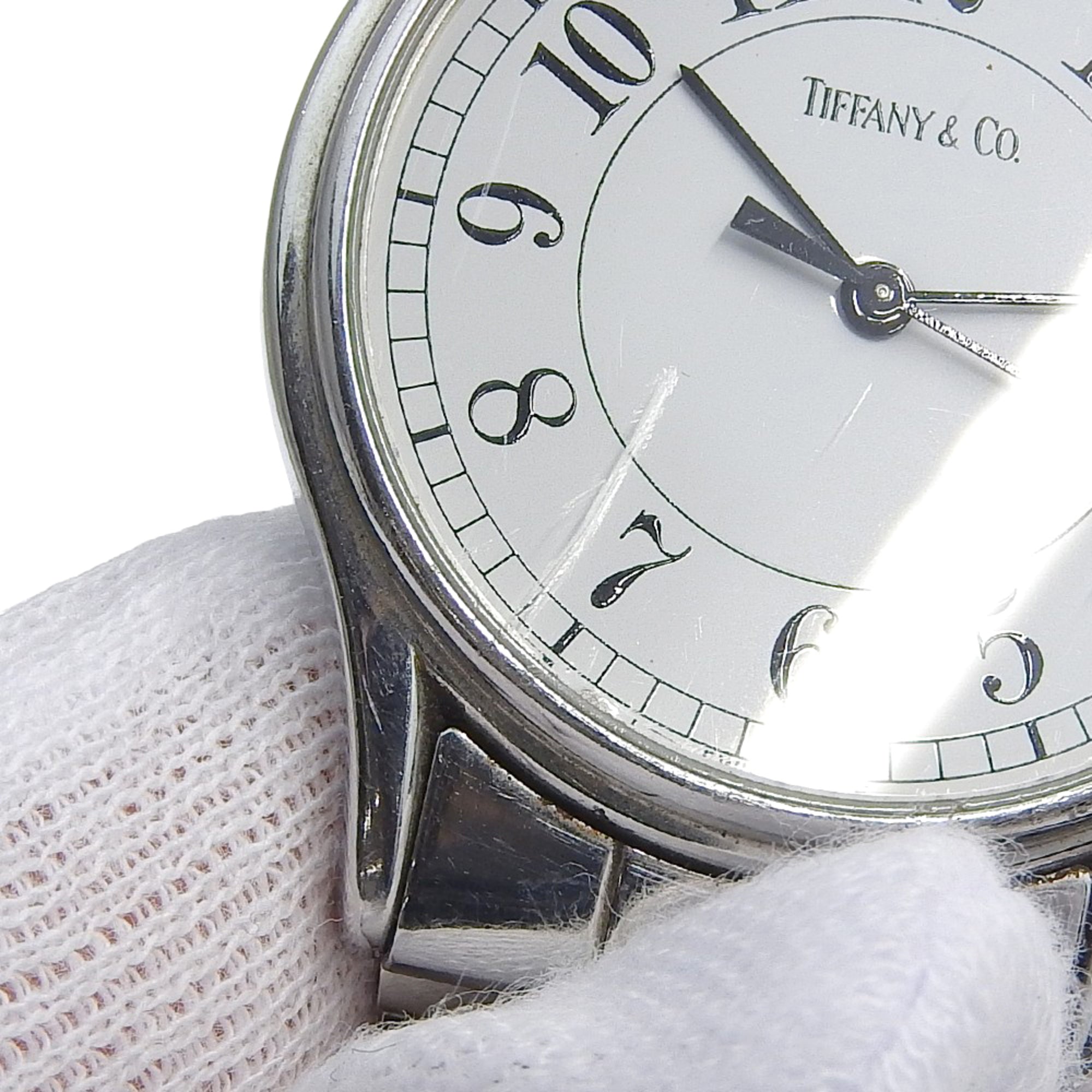 Montre classique Tiffany & Co., acier inoxydable, Quartz, analogique, cadran Blanc, unisexe