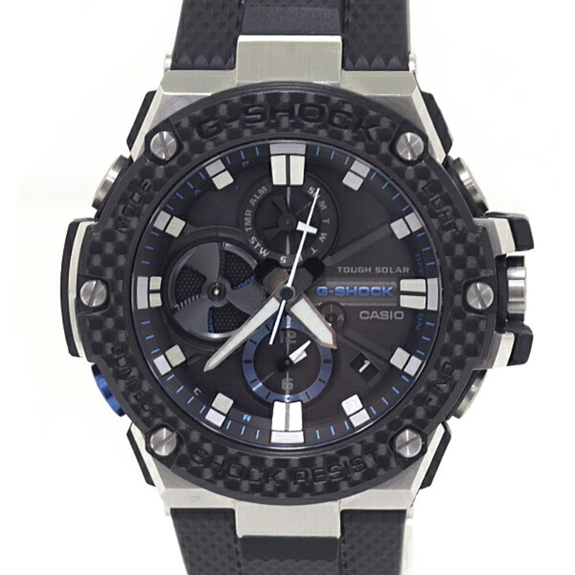 CASIO G-Shock G-STEEL GST-B100 Men's Watch, Tough Solar, 20 ATM Water Resistant, Black/Blue