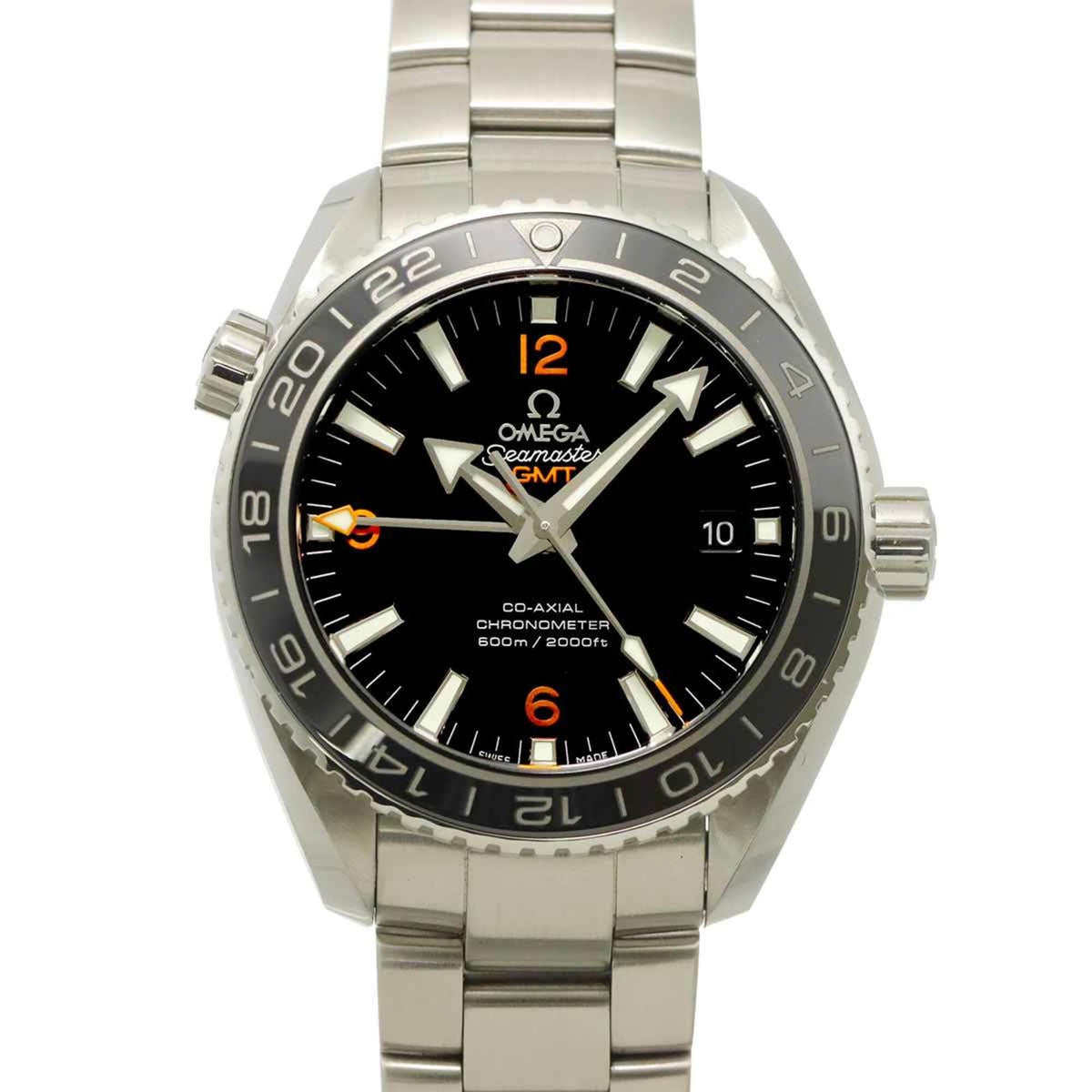 Omega Seamaster Planet Ocean 600M Co-Axial GMT 232 30 44 22 01 002 Horloge met zwarte wijzerplaat, 44 mm