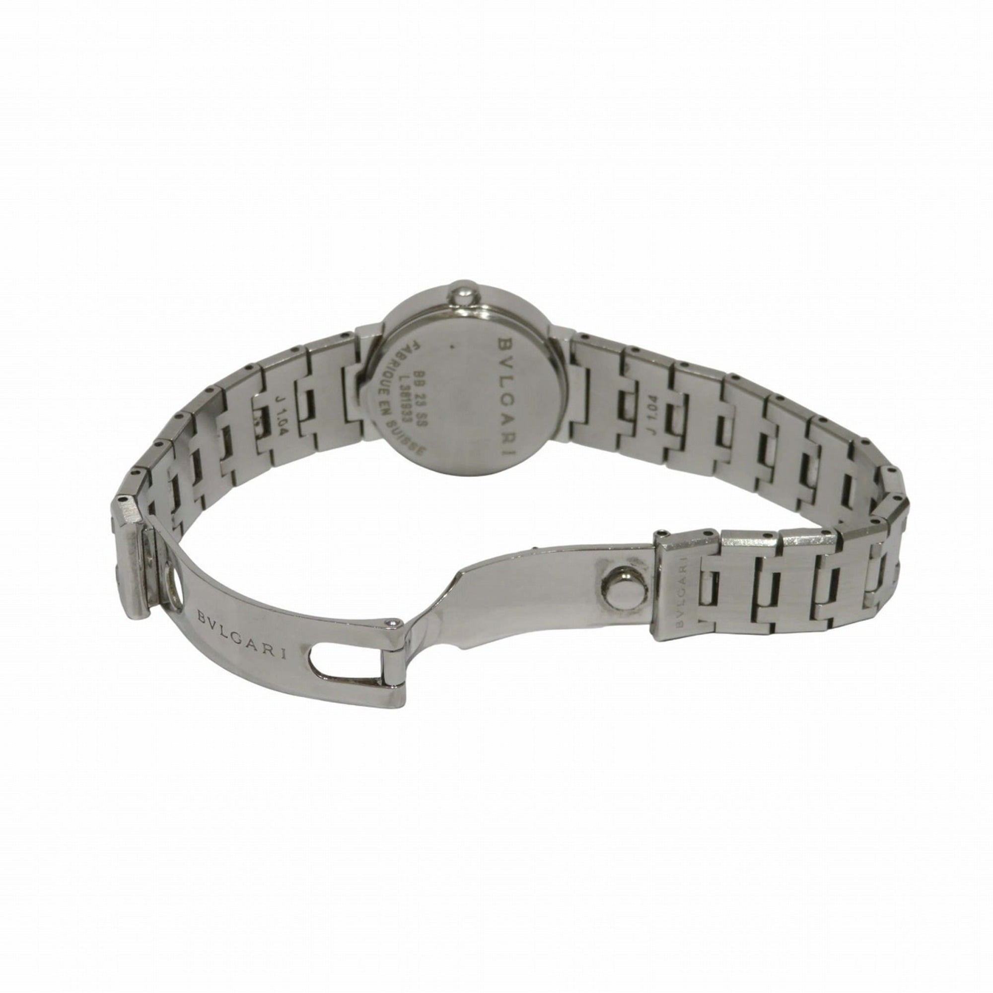 Montre Bulgari, poids total : 44,6 g, acier inoxydable, Quartz, cadran Noir, BB23SS