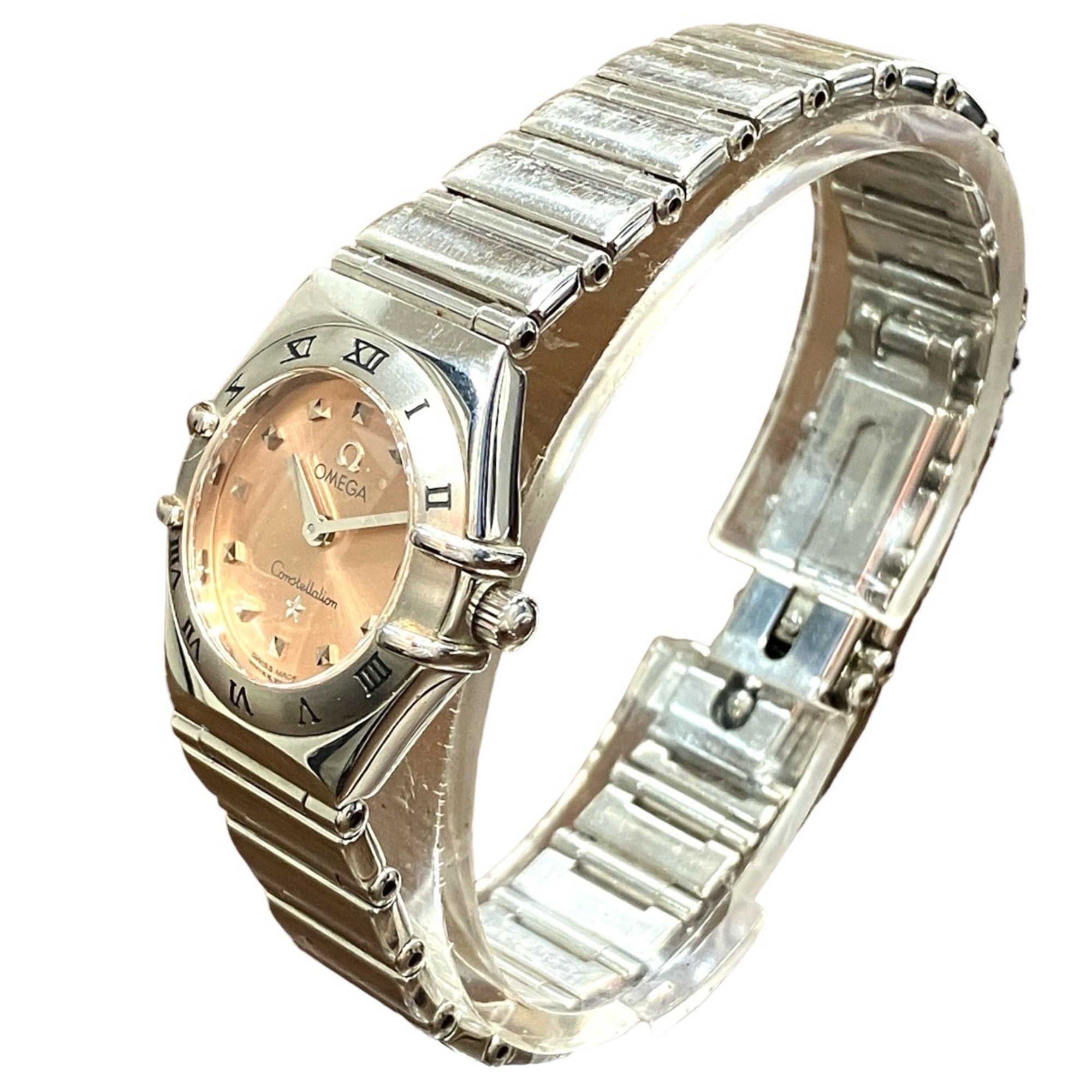 Omega Constellation Mini My Choice Watch, Total Weight 42g, Stainless Steel, Quartz, Pink Dial, 1561.61
