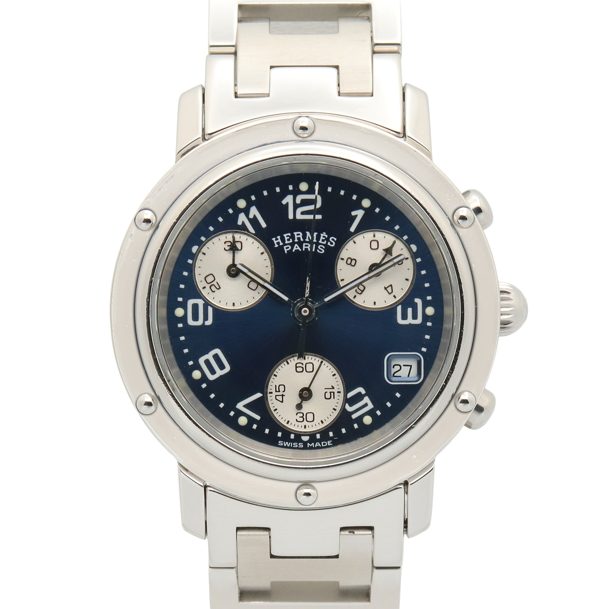 Hermes Clipper Chrono Watch, Stainless Steel, Boys' Size, Blue, CL1.310