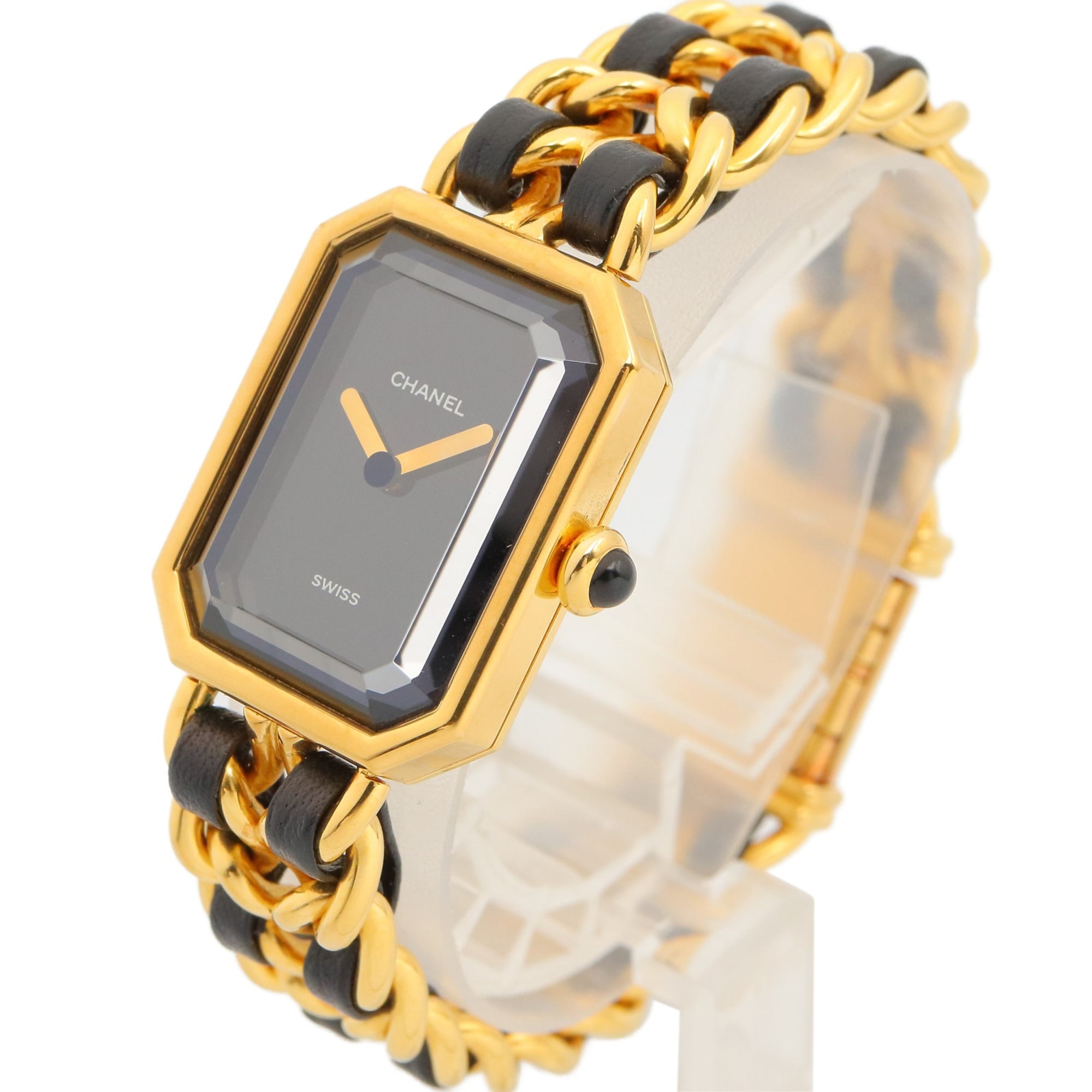 Chanel Premiere H0001 Black Dial Gold plated 20mm Watch