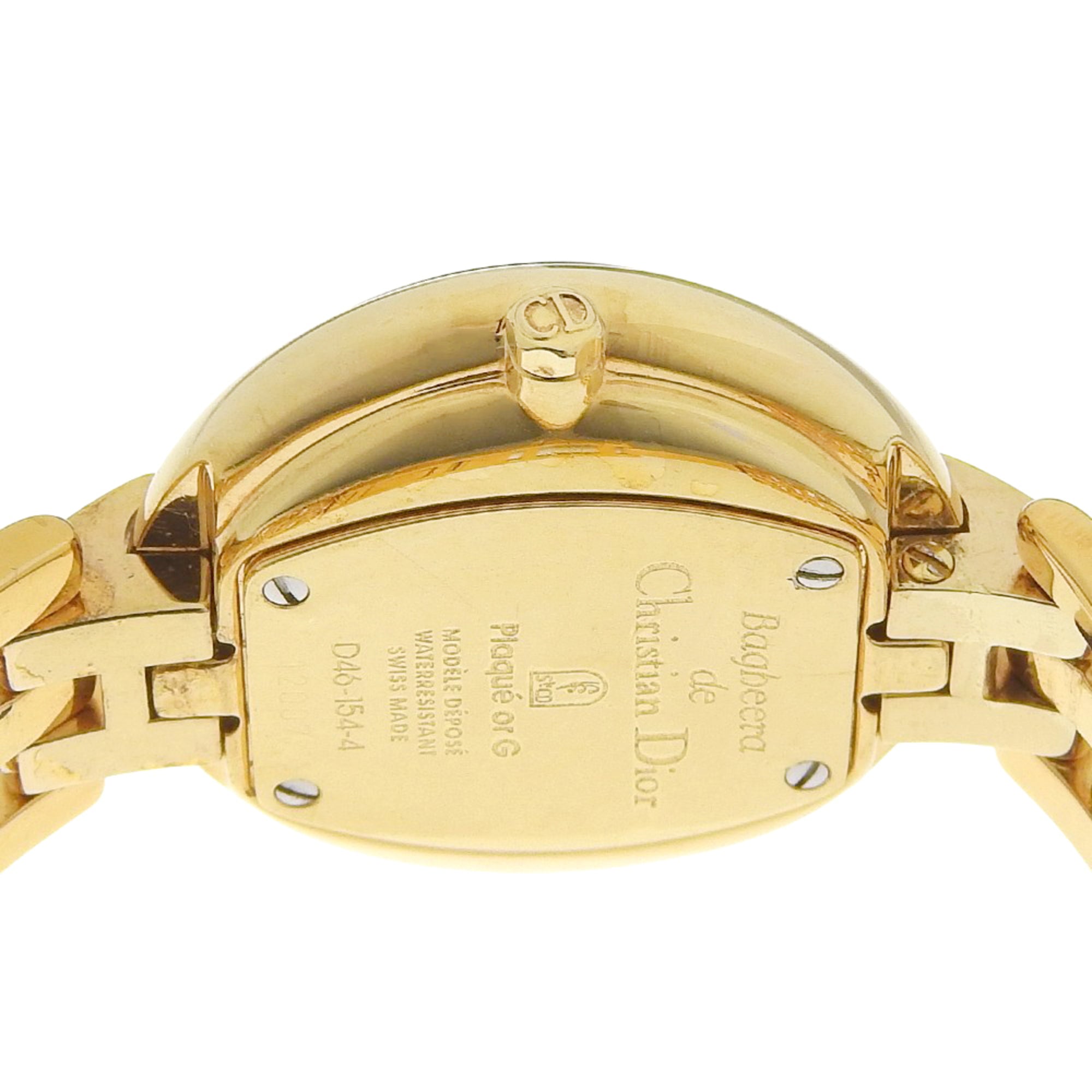 Christian Dior Bakira-horloge D46.154.4, roestvrij staal, quartz, analoog display, zwarte wijzerplaat, dameshorloge