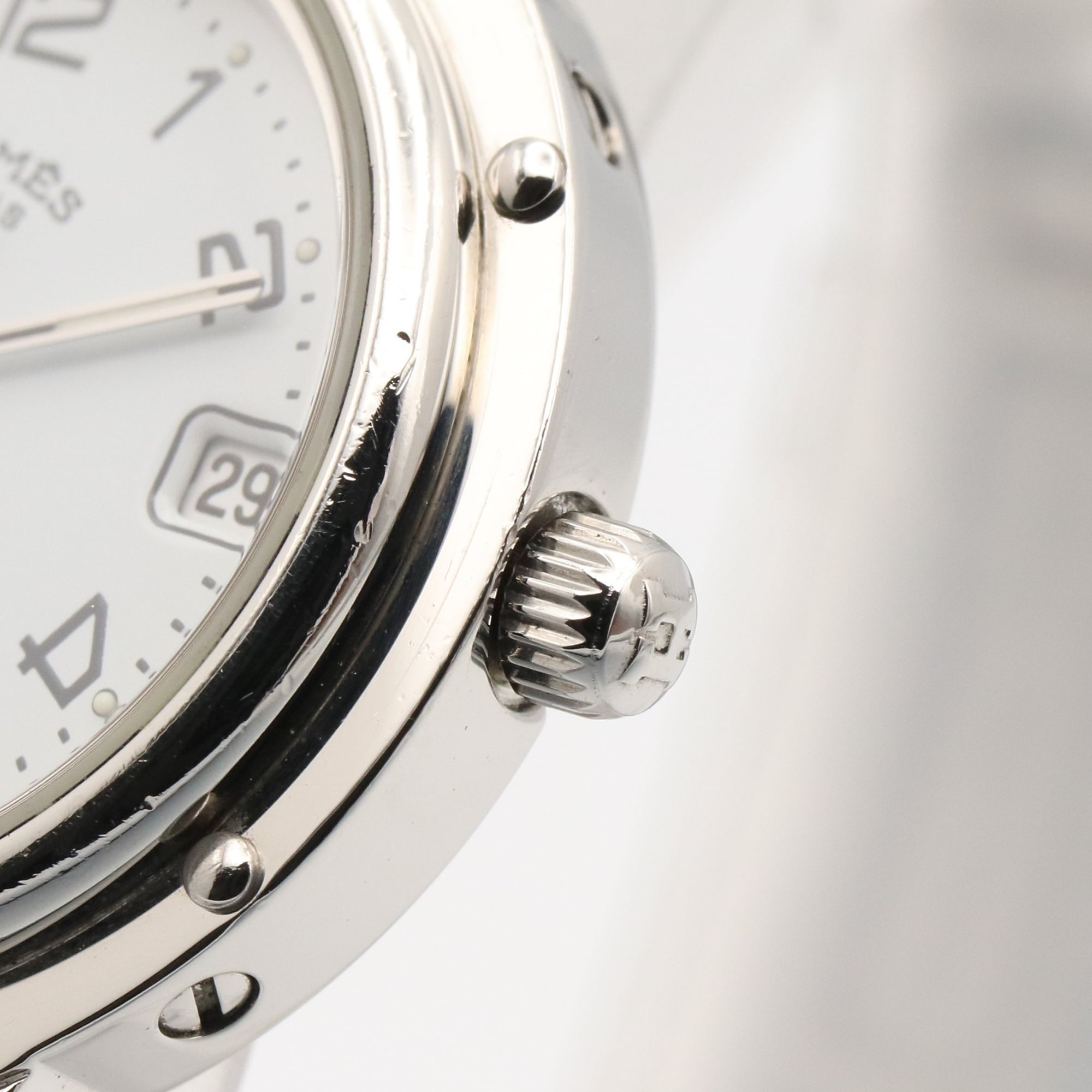 Hermes Clipper CL4.210 White Dial Stainless steel 24mm Watch