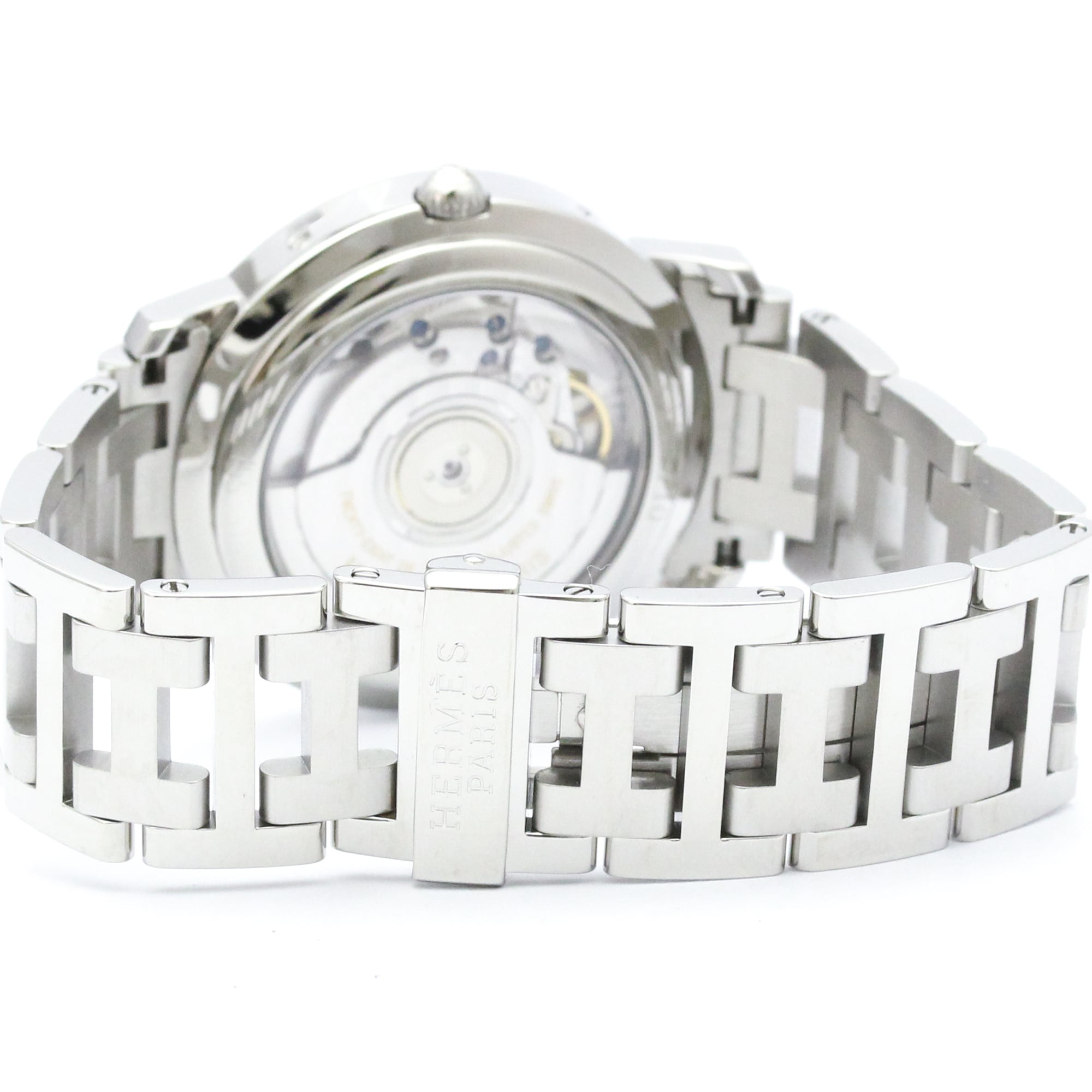 HERMES Clipper Power Reserve Steel Automatic Watch CL5.710 Polished