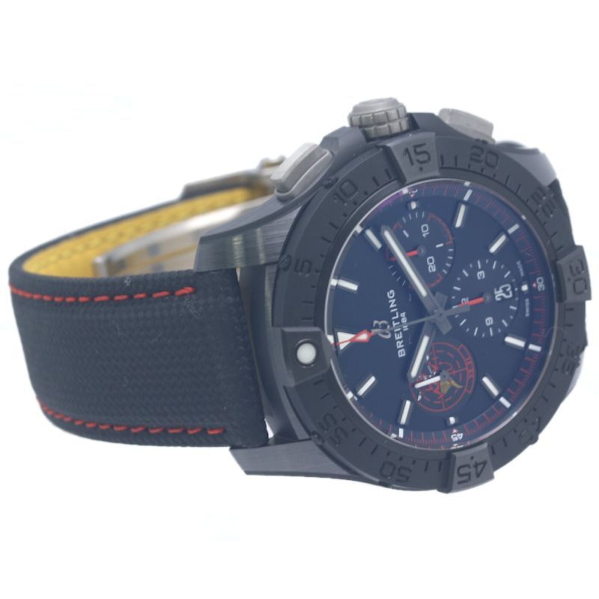 Montre Pour Hommes BREITLING Avenger B01 SB01473A1B1X1 SB0147 Chronographe 44 « Night Mission Dust Devils » en céramique et cuir de vachette 40375