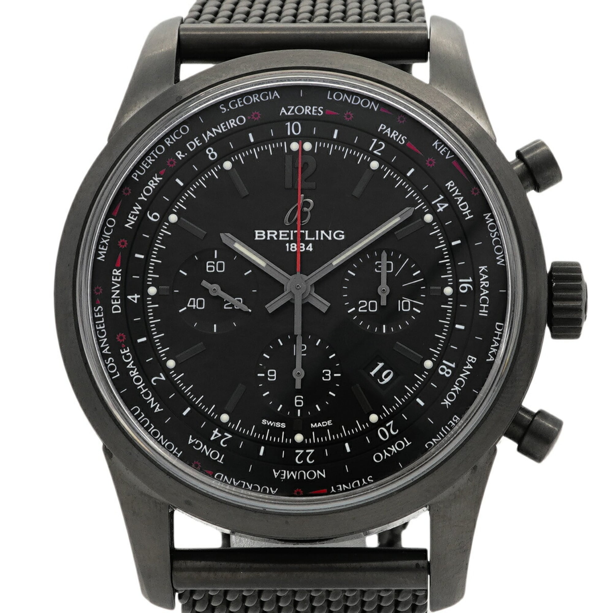 Breitling Transocean Unitime Pilot Limited Edition (1000 pieces) MB0510 Black Dial Men's Watch